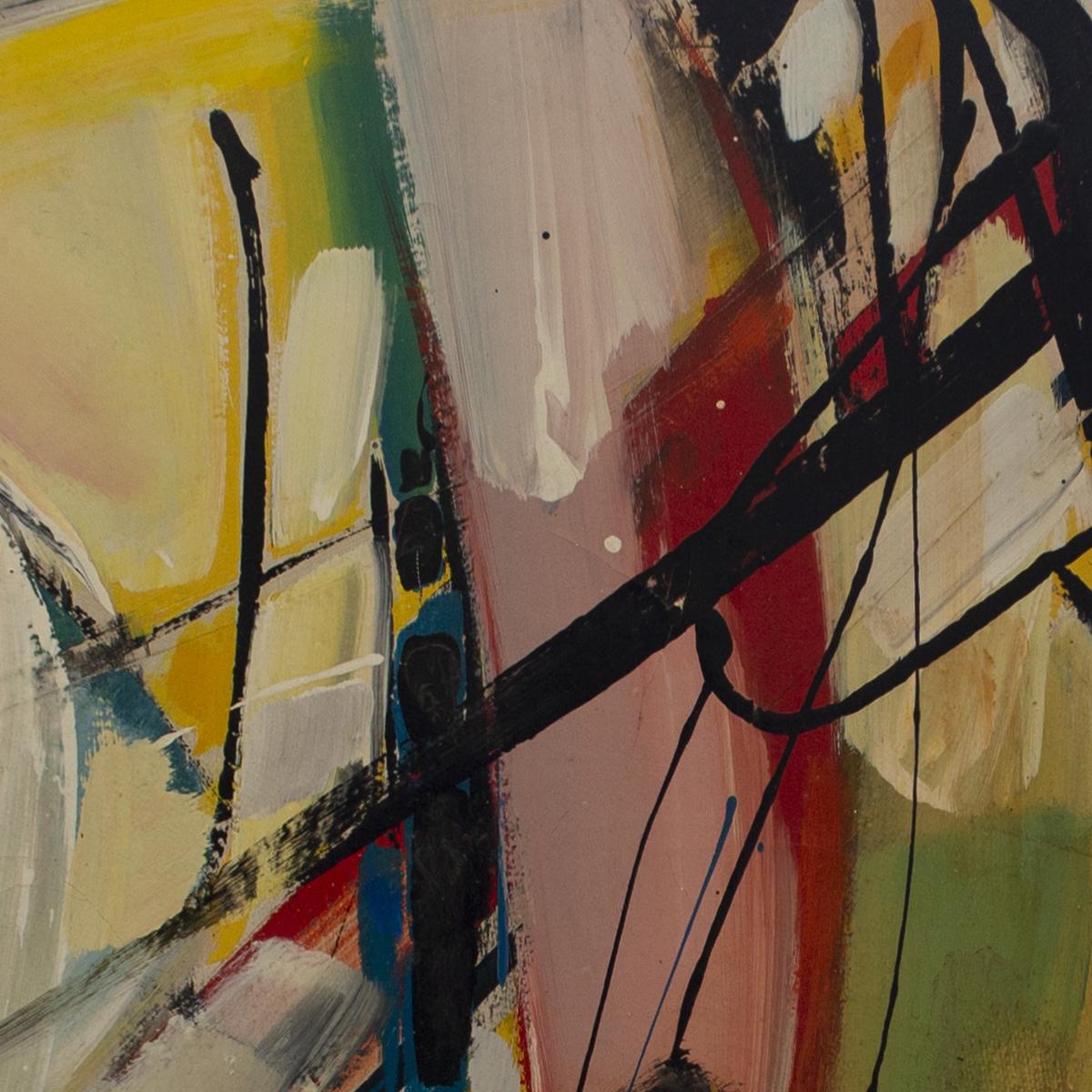 Binyamin Basteker, Abstract composition , 1979  oil on canvas   53 x 100 cm For Sale 4