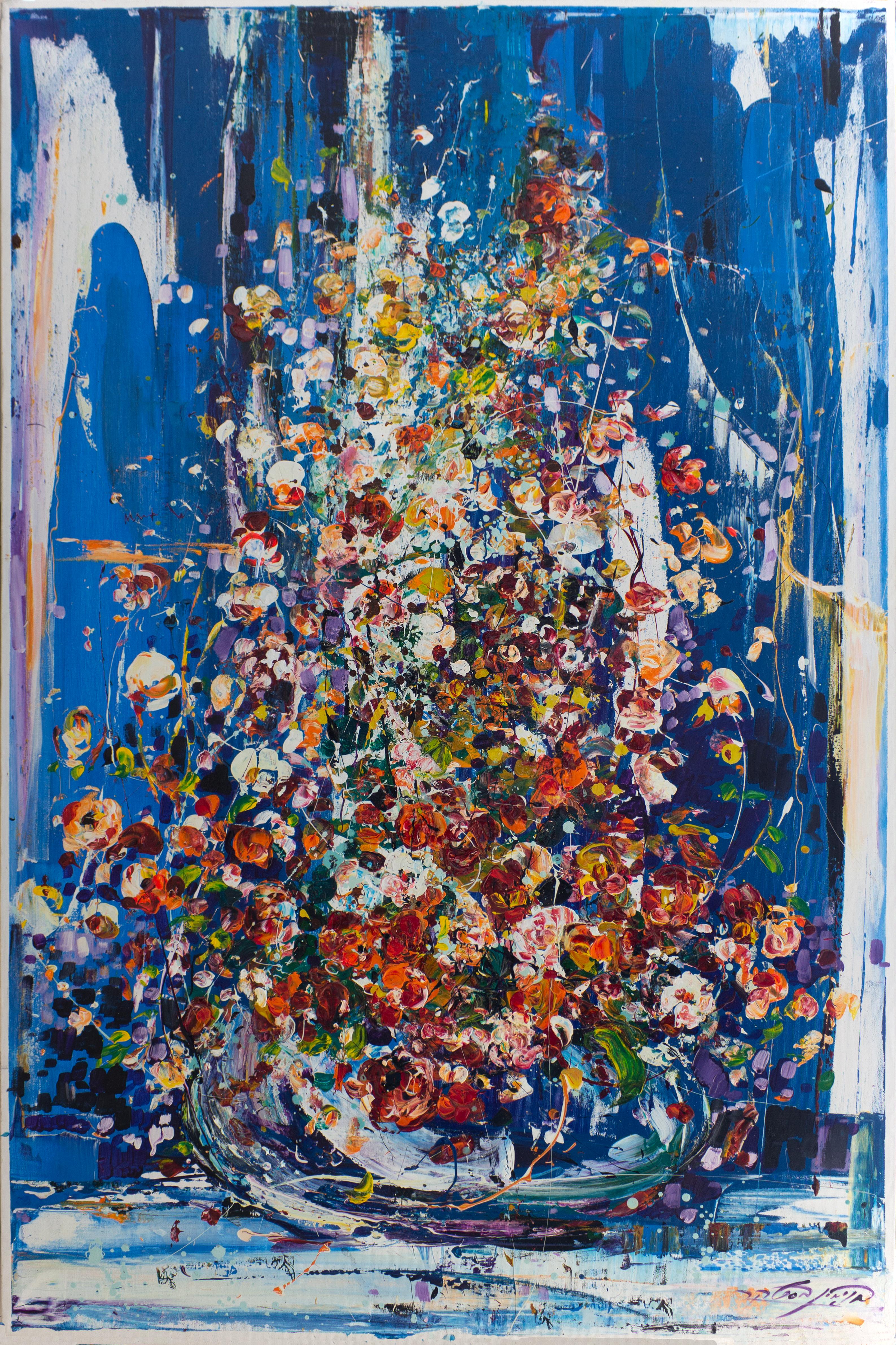 Binyamin Basteker,  Bouquet of Flowers , 2023  oil on canvas   150 x 100 cm