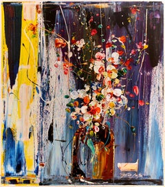 Binyamin Basteker, Shabbat flowers , 2021  oil on canvas 80 x 70 cm (31 x 28 in)