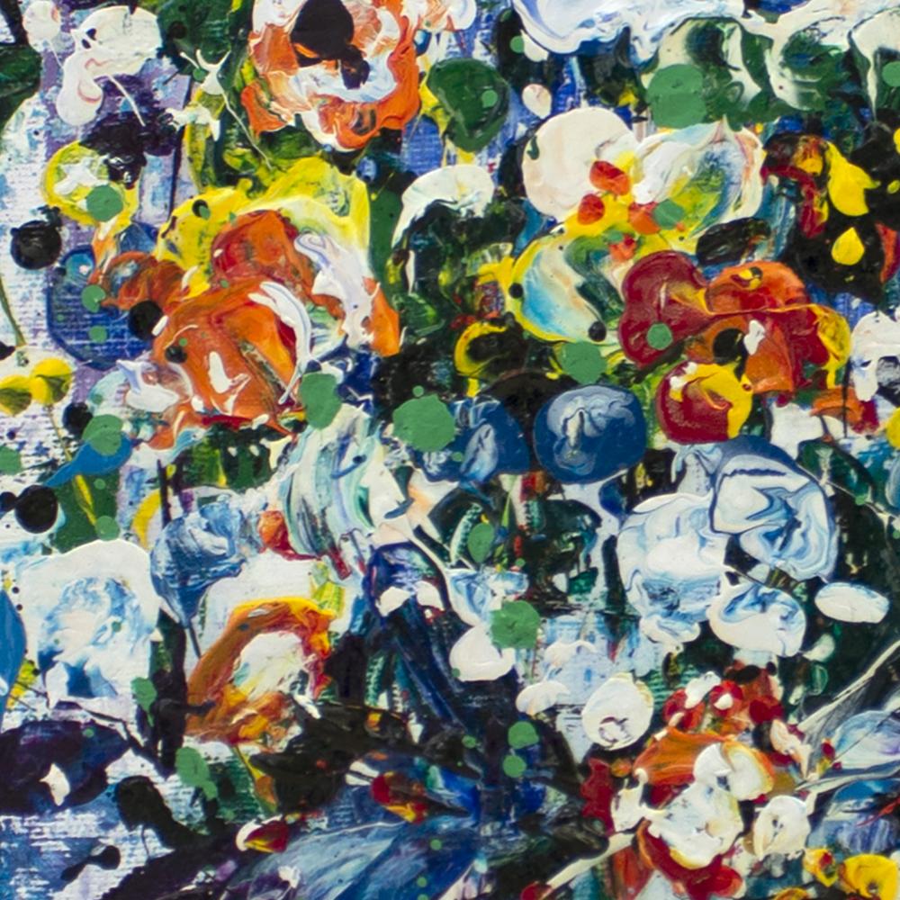Binyamin Basteker,  Frühlingsblumen , 2023  Öl auf Leinwand   70 x 60 cm im Angebot 1
