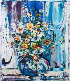 Binyamin Basteker,  Frühlingsblumen , 2023  Öl auf Leinwand   70 x 60 cm