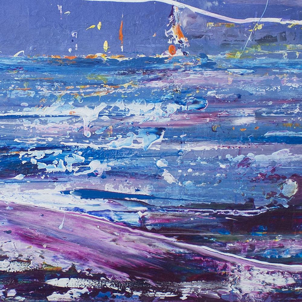 Binyamin Basteker,  The Mighty Waves , 2023  oil on canvas   60 x 80 cm For Sale 2