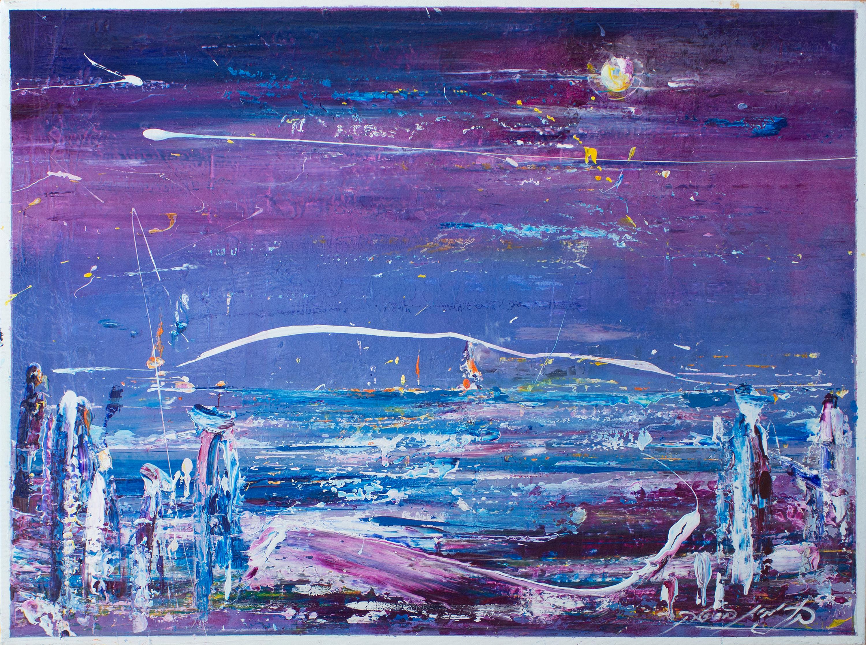 Binyamin Basteker,  The Mighty Waves , 2023  oil on canvas   60 x 80 cm