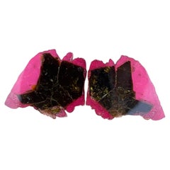 Bioclor Natural Tourmaline Slices Pair 35.85 Ct Butterfly Shape Loose Gemstones