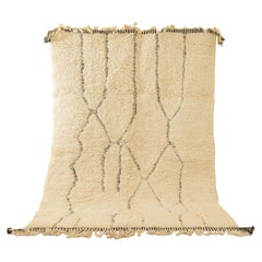 Biographies Moroccan Berber Rug Atlas Mountains Creamy Black Wool