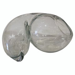 Biomorphic Abstract Hand Blown Glass Sculpture by John Bingham