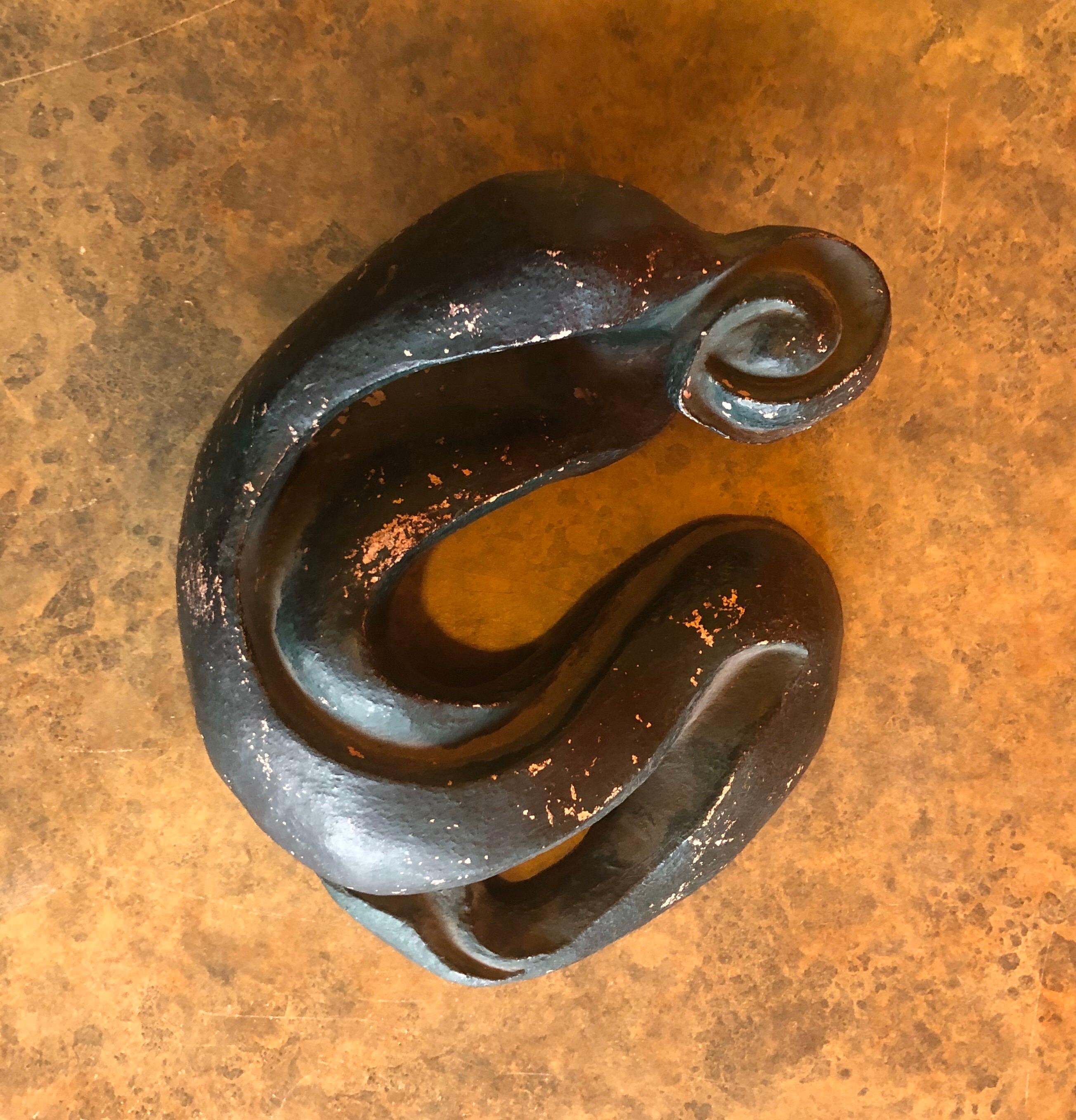 Mid-Century Modern Biomorphic Abstract Pottery Sculpture by Robert Ortlieb For Sale
