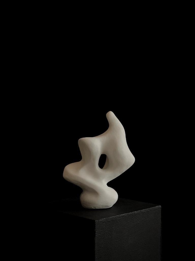 Biomorphic Abstract Tabletop Sculpture White For Sale 2