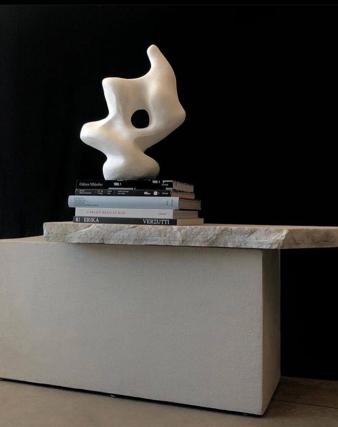 Biomorphic Abstract Tabletop Sculpture White For Sale 1