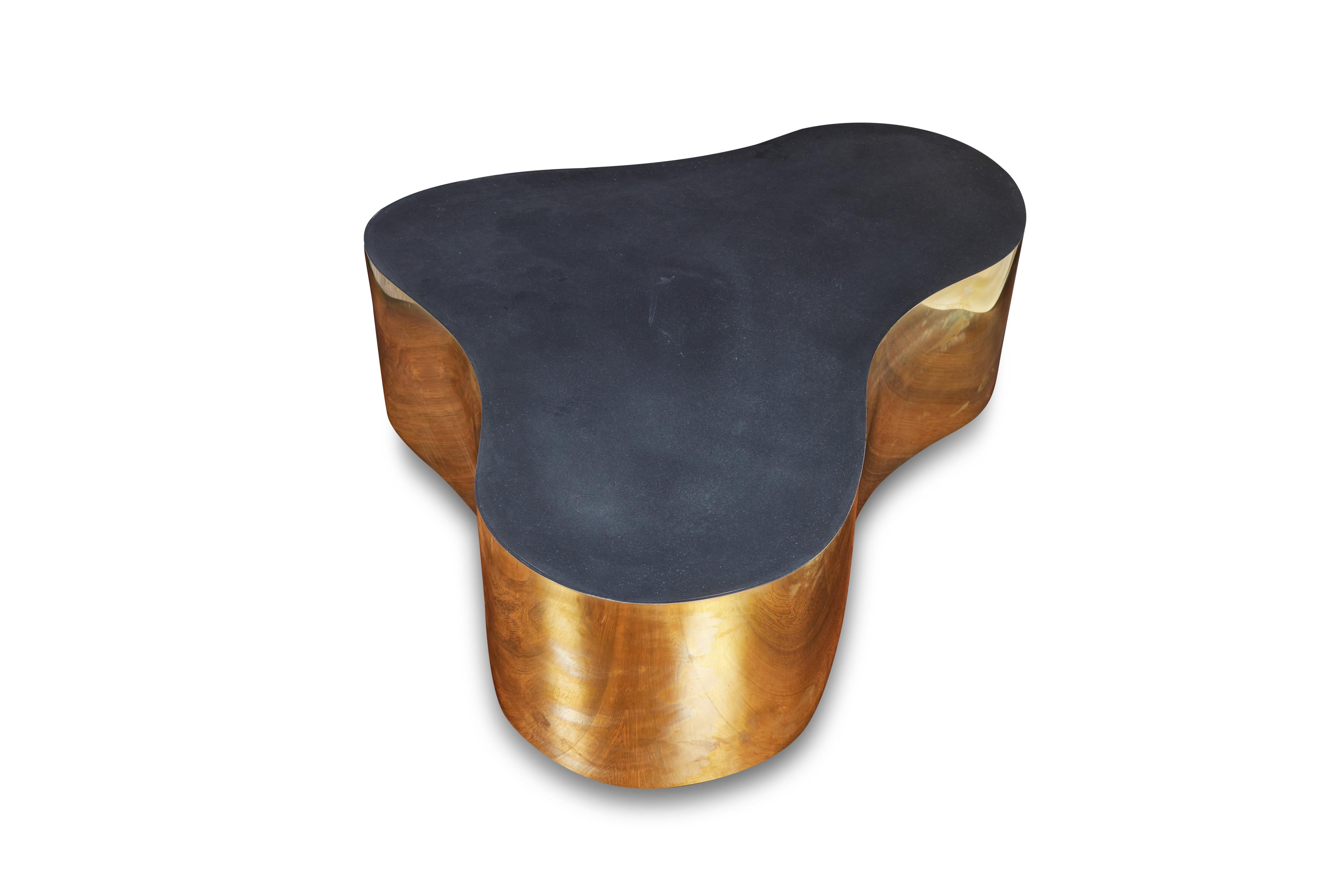 Biomorphic Brass Coffee Table In the Style of Karl Springer In Good Condition In Pasadena, CA