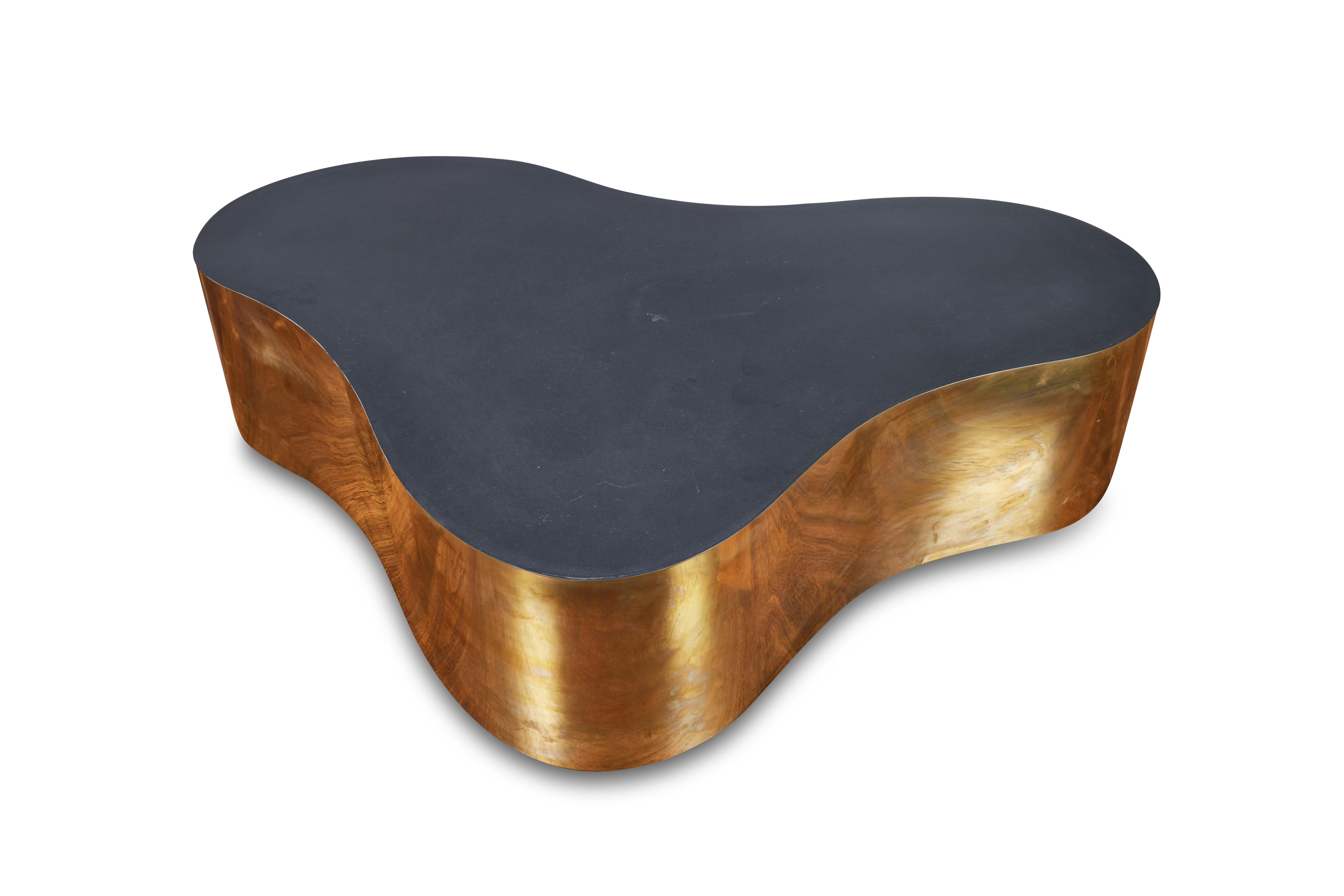 Late 20th Century Biomorphic Brass Coffee Table In the Style of Karl Springer