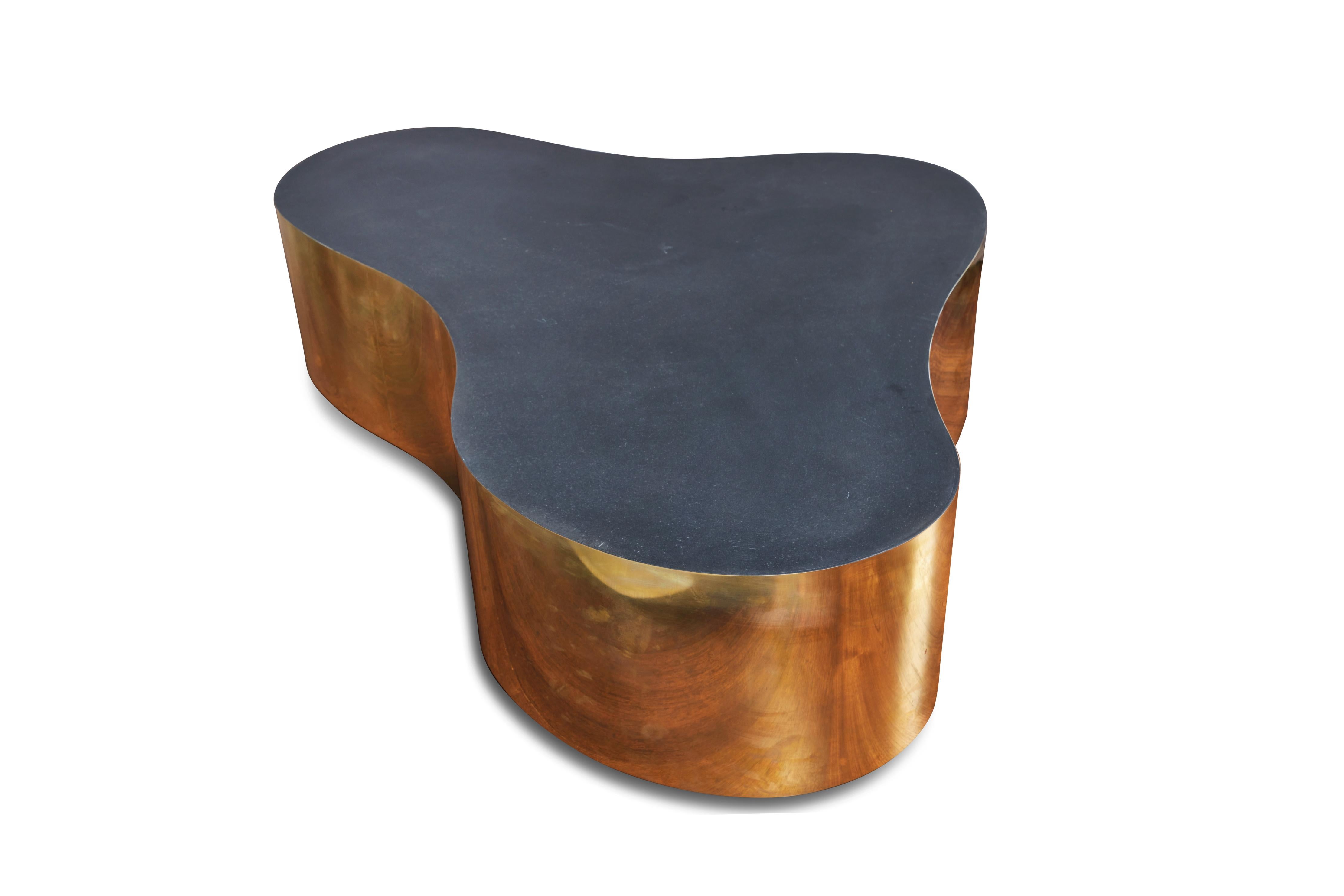 Biomorphic Brass Coffee Table In the Style of Karl Springer 2