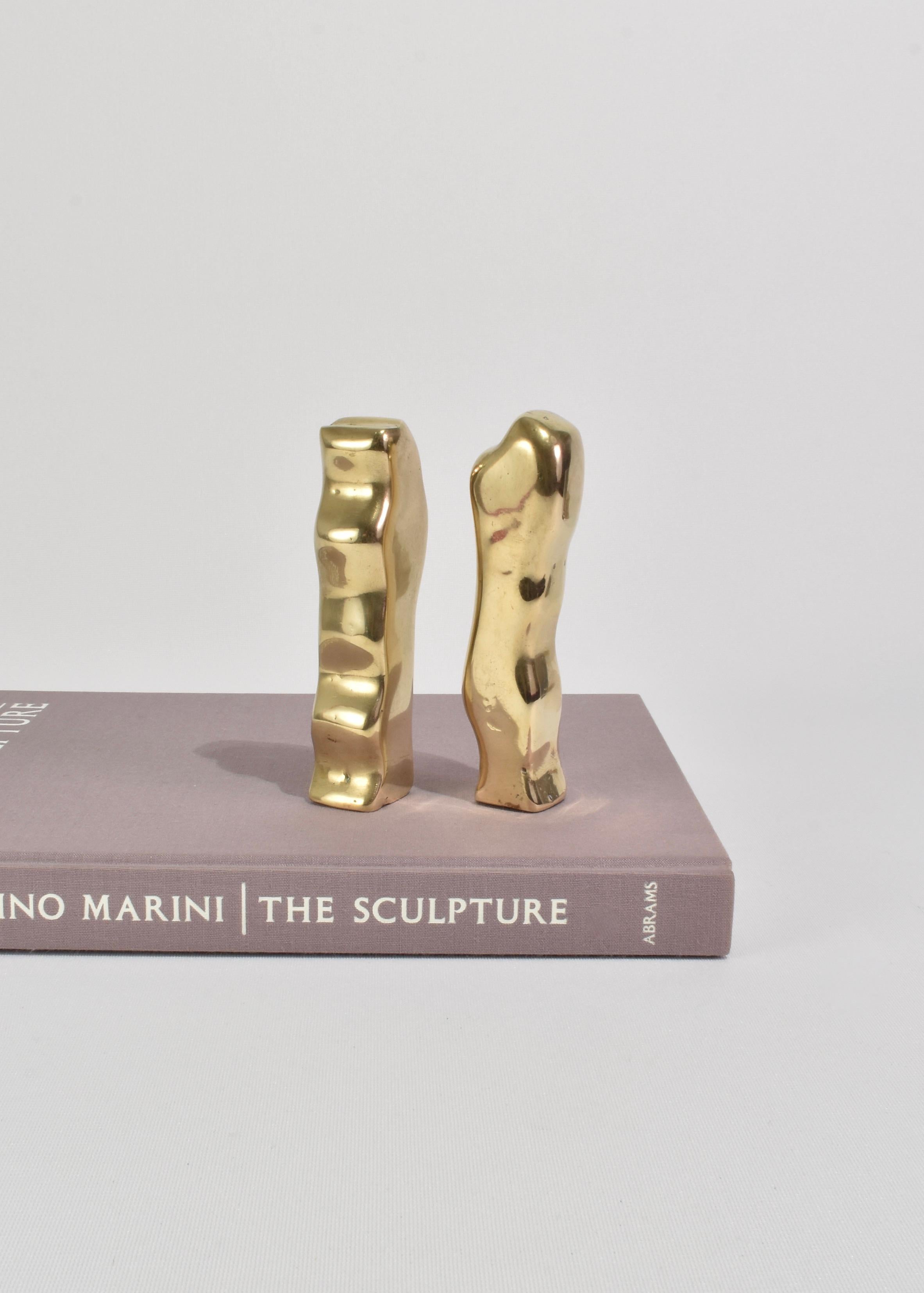 Ottone Set di sculture biomorfiche in ottone in vendita