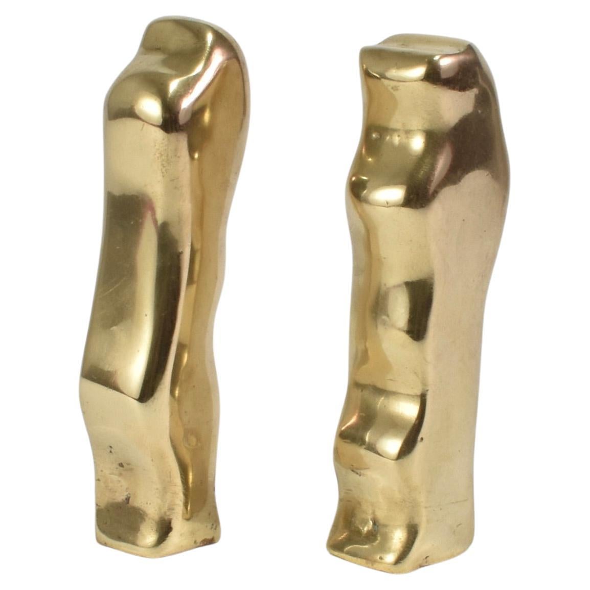 Set di sculture biomorfiche in ottone