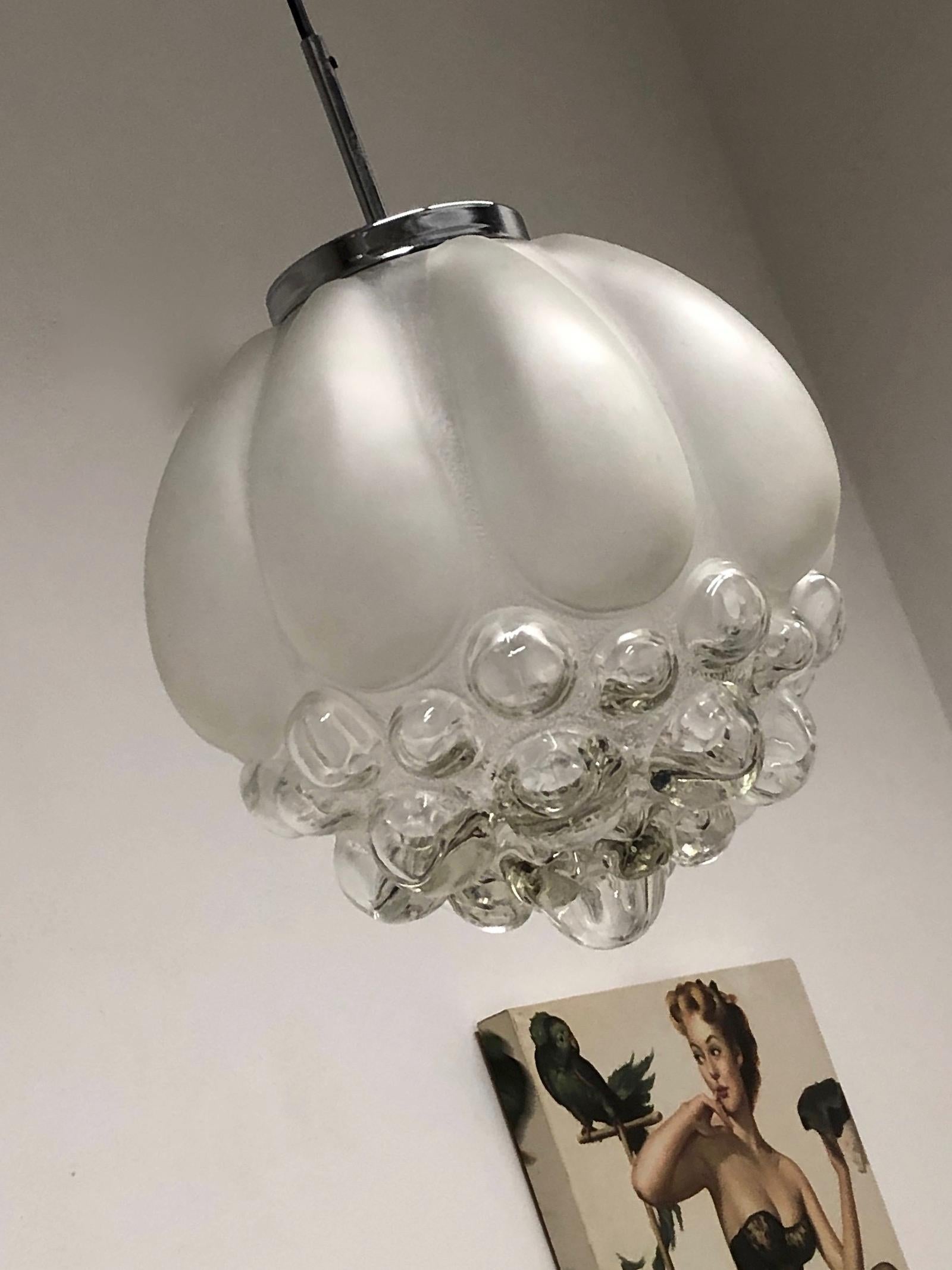 Biomorphic Bubble Glass Pendant Light, 1960s, German 3
