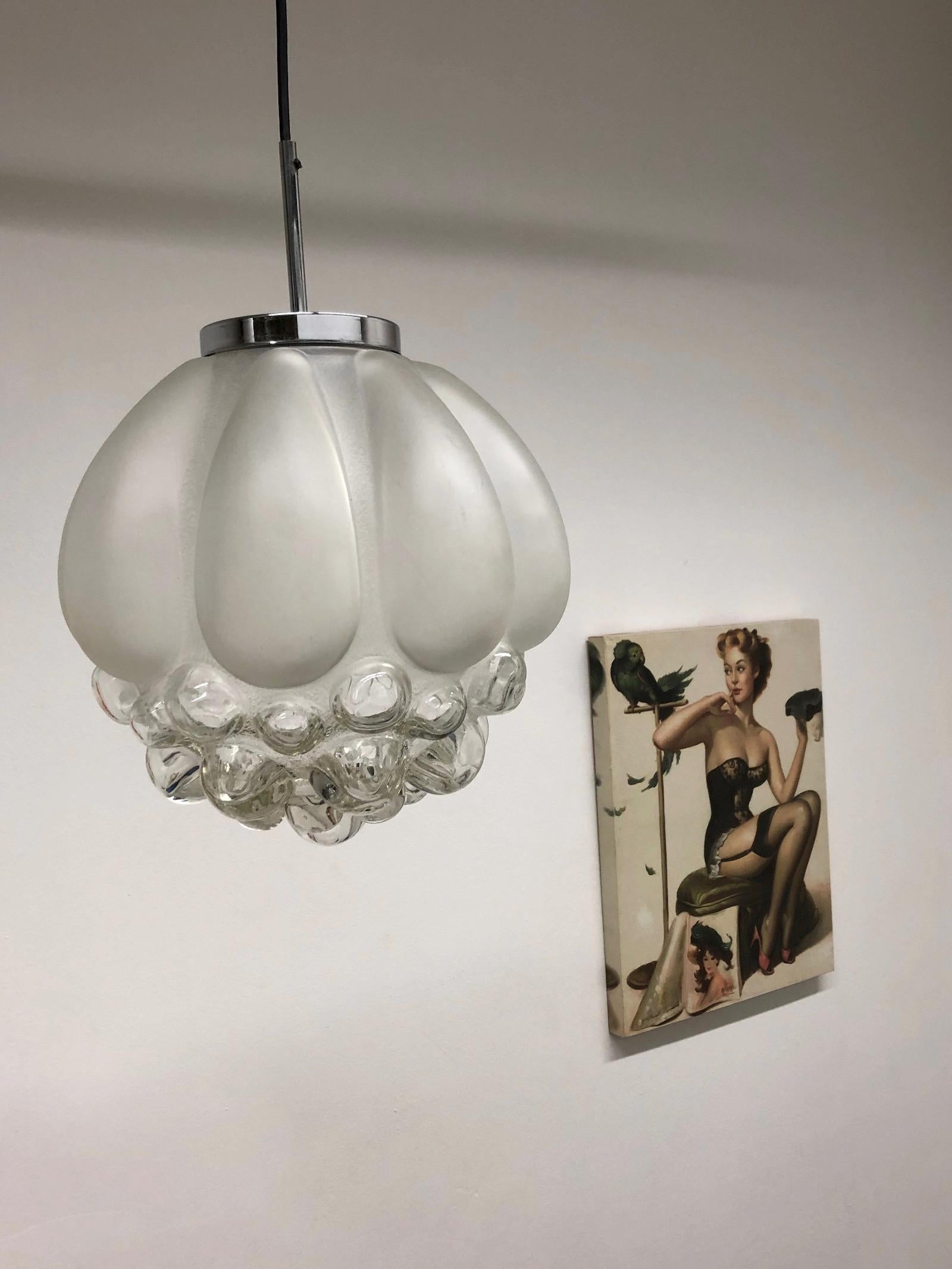Mid-20th Century Biomorphic Bubble Glass Pendant Light, 1960s, German