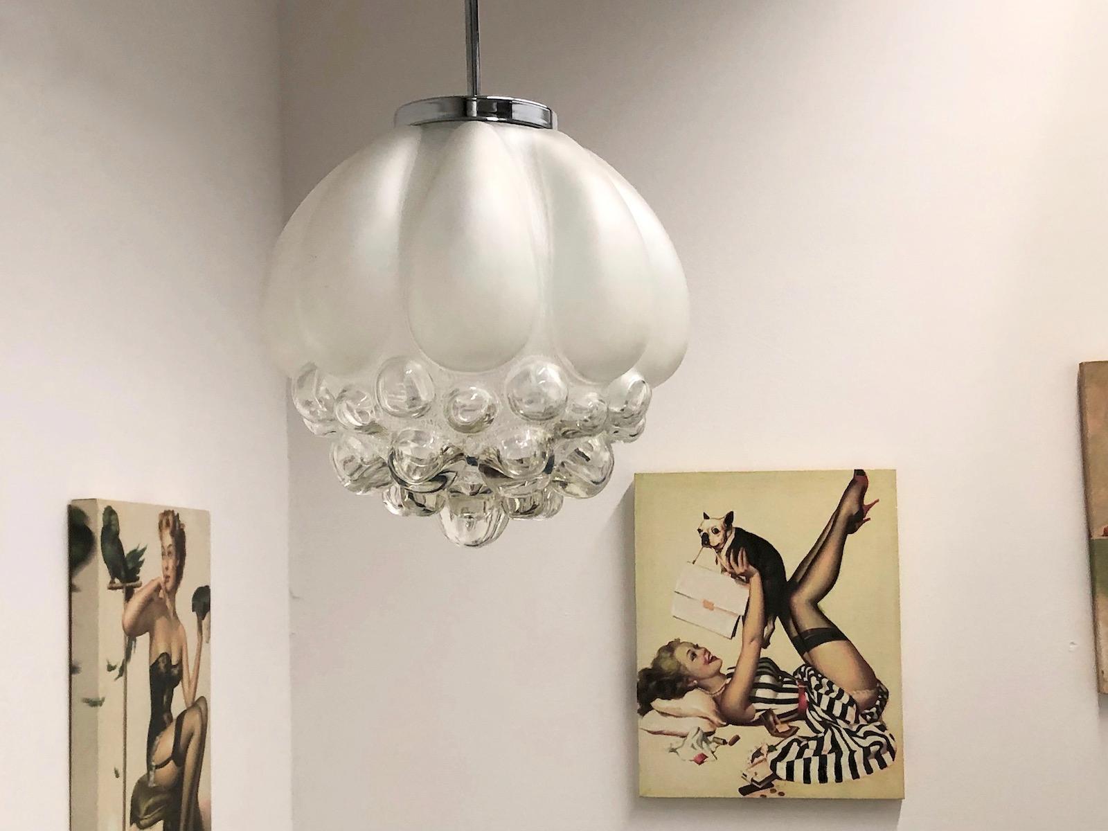 Biomorphic Bubble Glass Pendant Light, 1960s, German 2