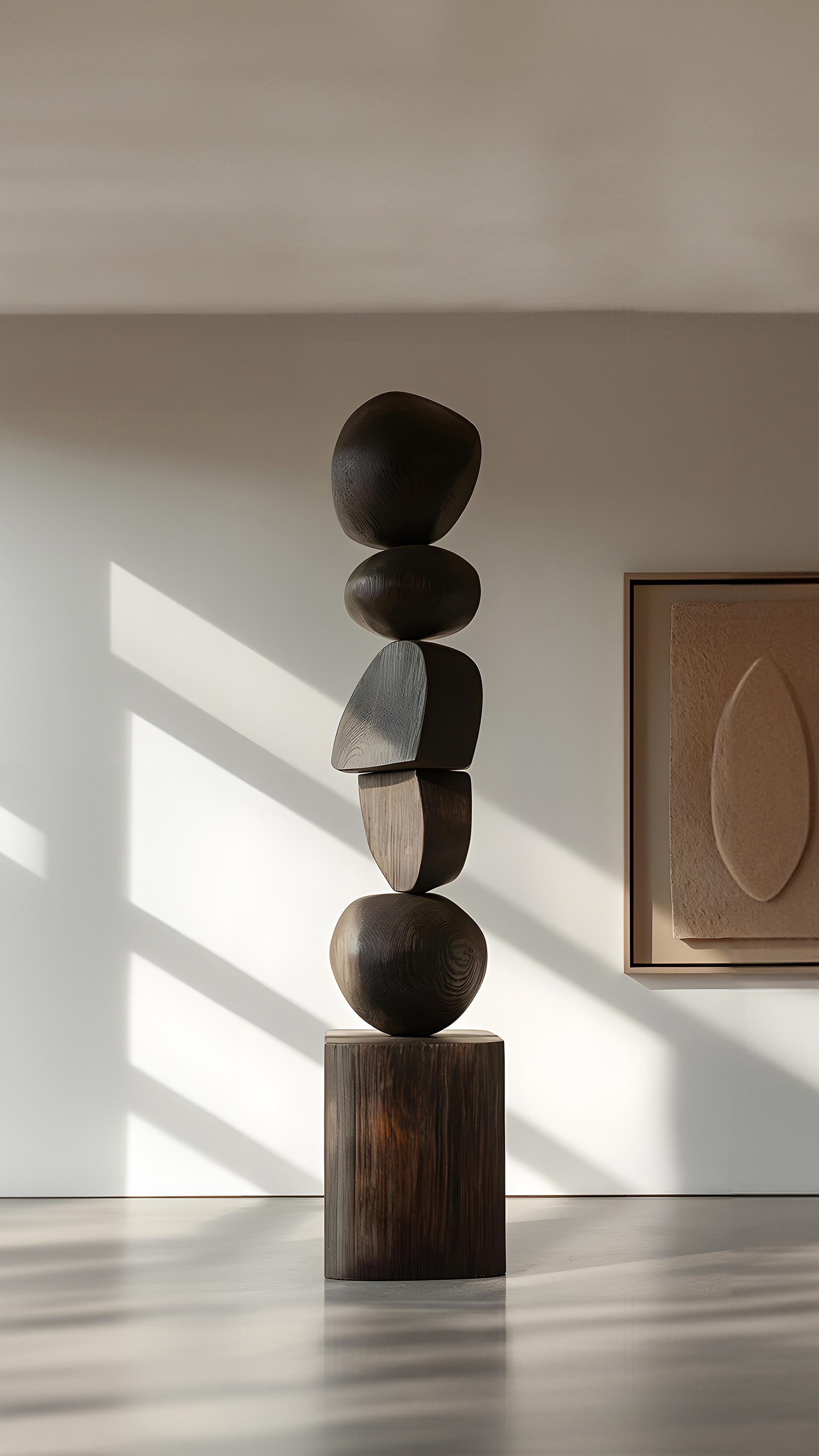 Contemporary Biomorphic Burned Oak Elegance, Still Stand No83, Crafted by NONO For Sale