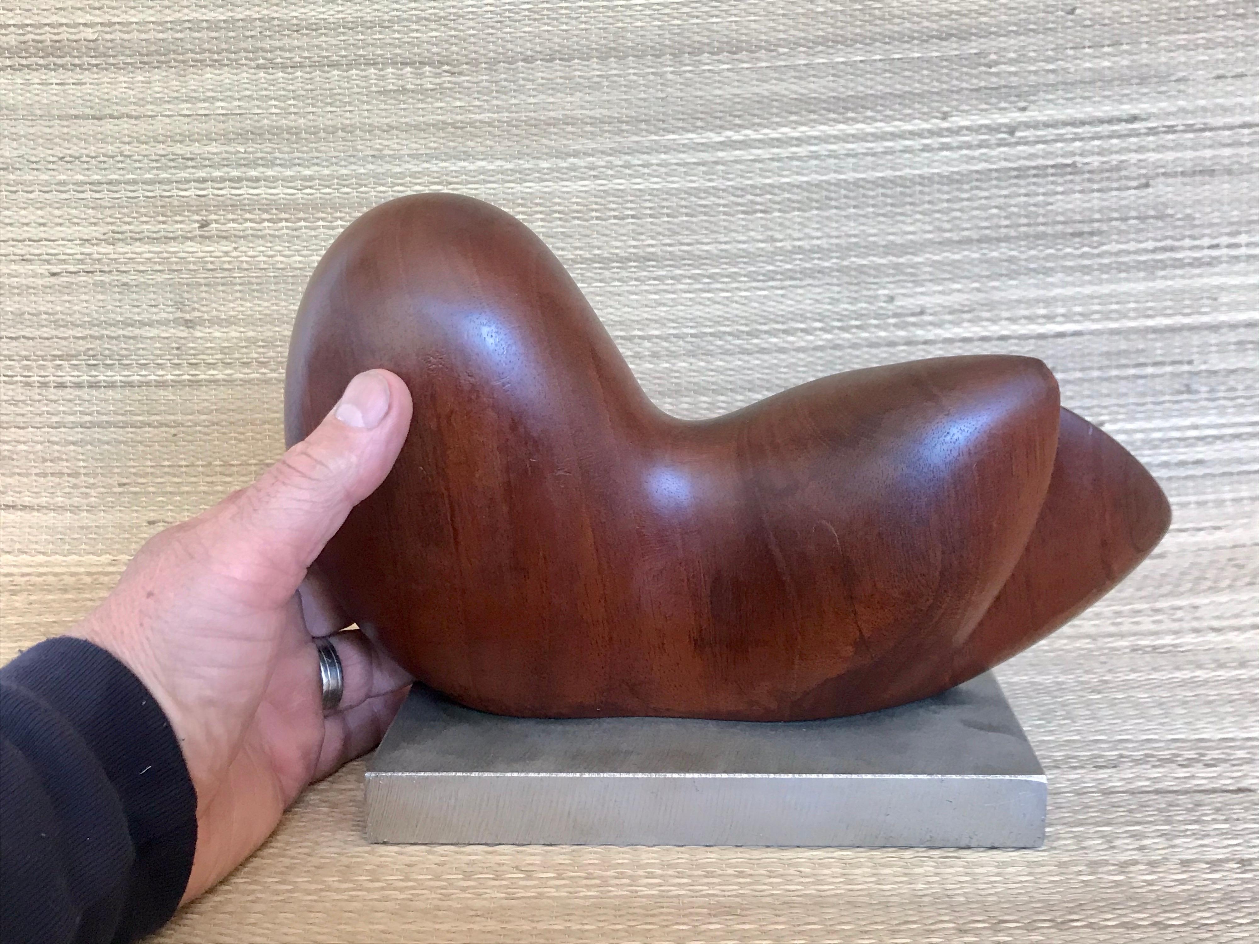 Modern Biomorphic Carved Wood Sculpture in the Style of Arp 