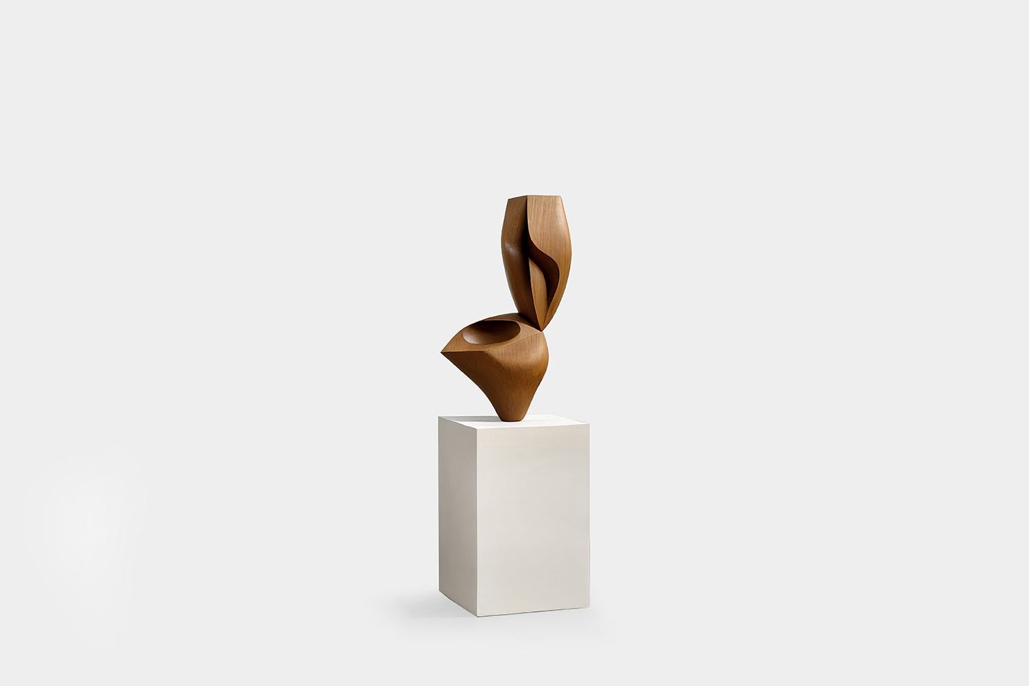 Hand-Crafted Biomorphic Carved Wood Sculpture in the Style of Isamu Noguchi For Sale