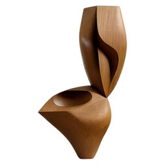 Biomorphic Carved Wood Sculpture in the Style of Isamu Noguchi