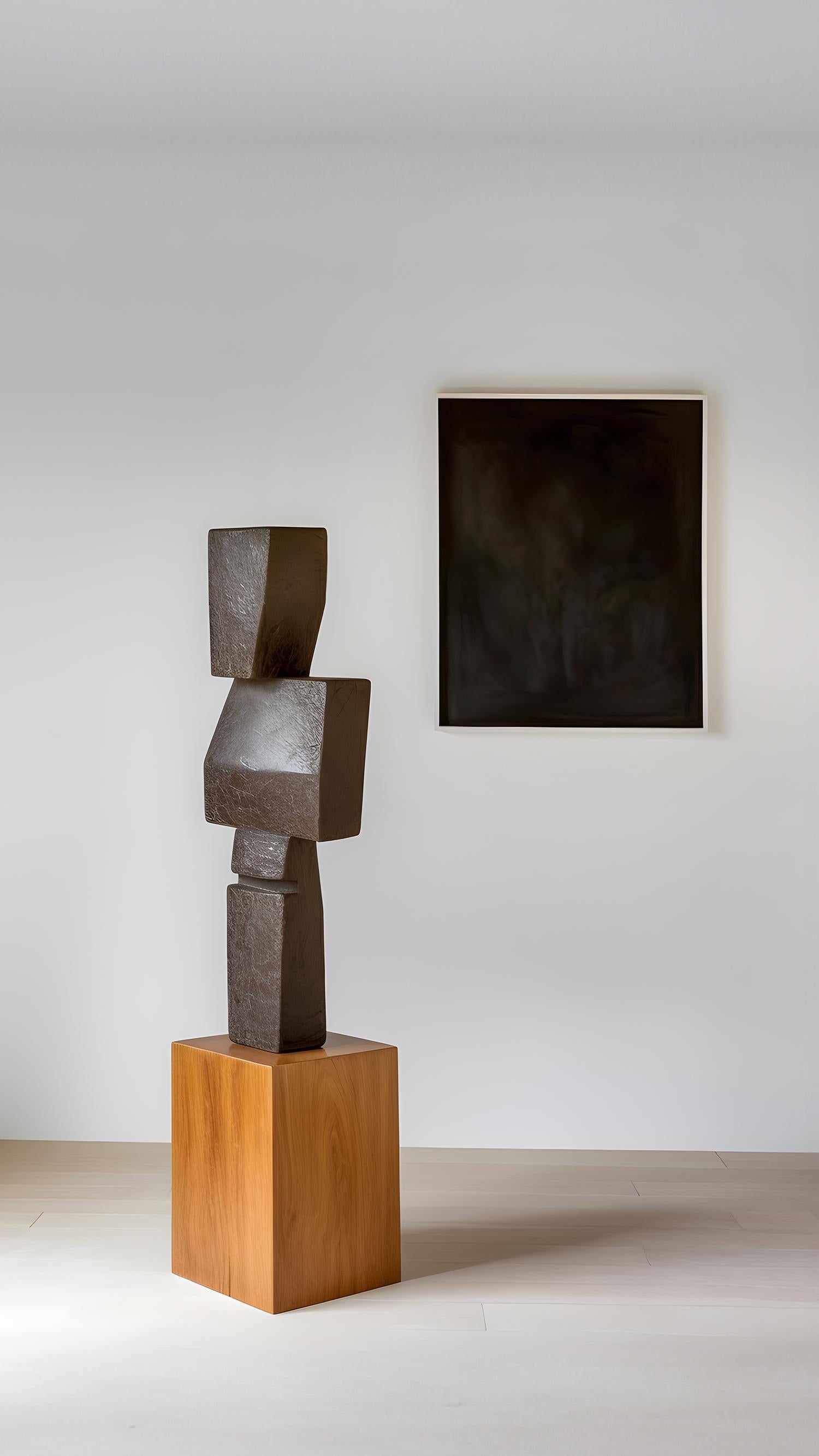 Contemporary Biomorphic Carved Wood Sculpture in the style of Isamu Noguchi, Unseen Force 20 For Sale
