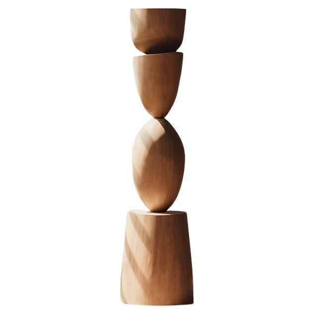 Still Stand No18: Artistic Tranquility in Tall Wood Sculpture by NONO For Sale