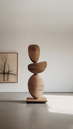 Curved Elegance Still Stand No19: Standing Walnut Totem by Joel Escalona