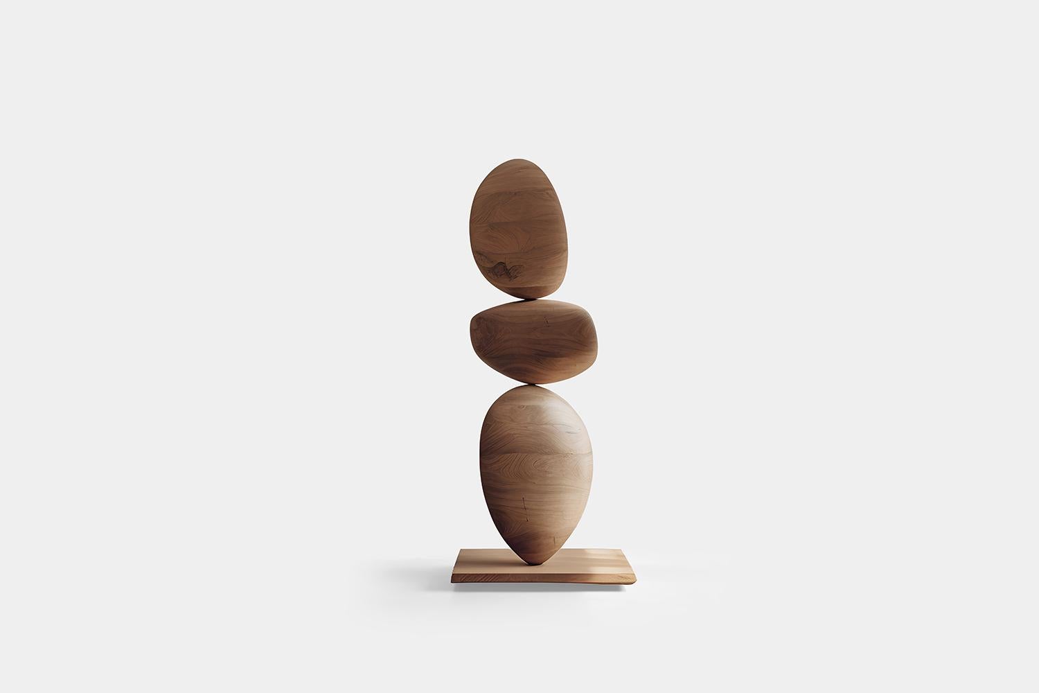 Mexican Curved Elegance Still Stand No19: Standing Walnut Totem by Joel Escalona For Sale