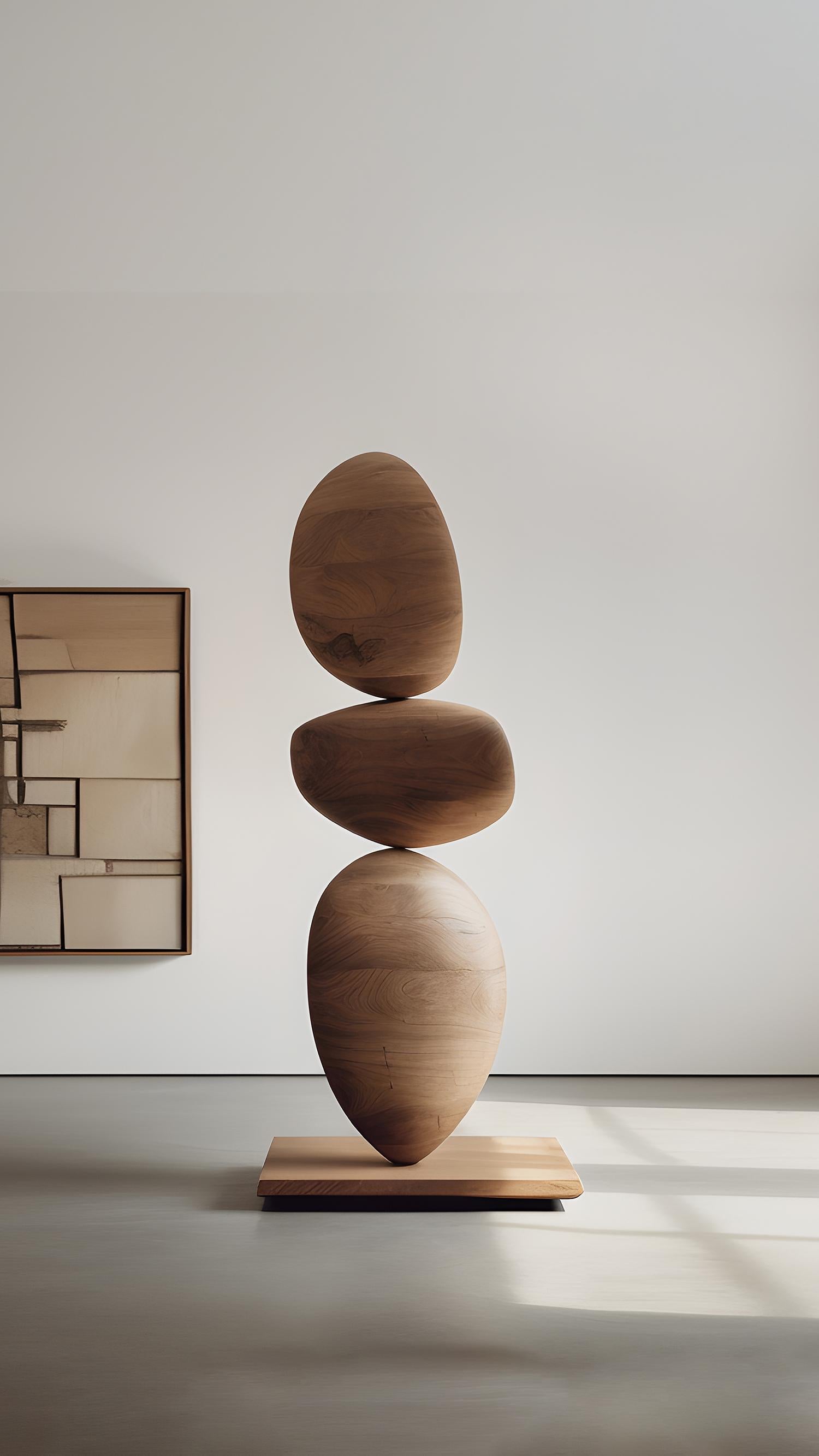 Hand-Crafted Curved Elegance Still Stand No19: Standing Walnut Totem by Joel Escalona For Sale