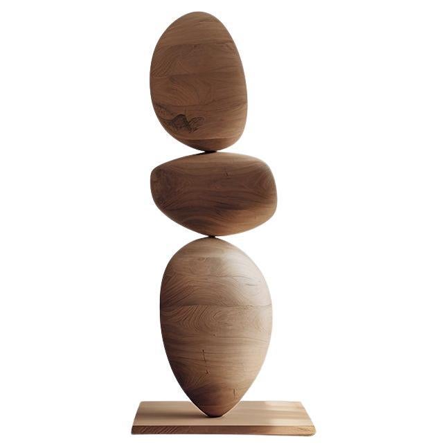 Curved Elegance Still Stand No19: Standing Walnut Totem by Joel Escalona For Sale