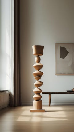 Still Stand No20: Serene Wooden Standing Sculpture by NONO, Escalona Designed