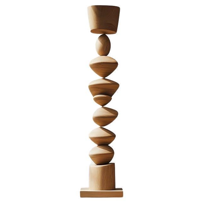 Still Stand No20: Serene Wooden Standing Sculpture by NONO, Escalona Designed For Sale