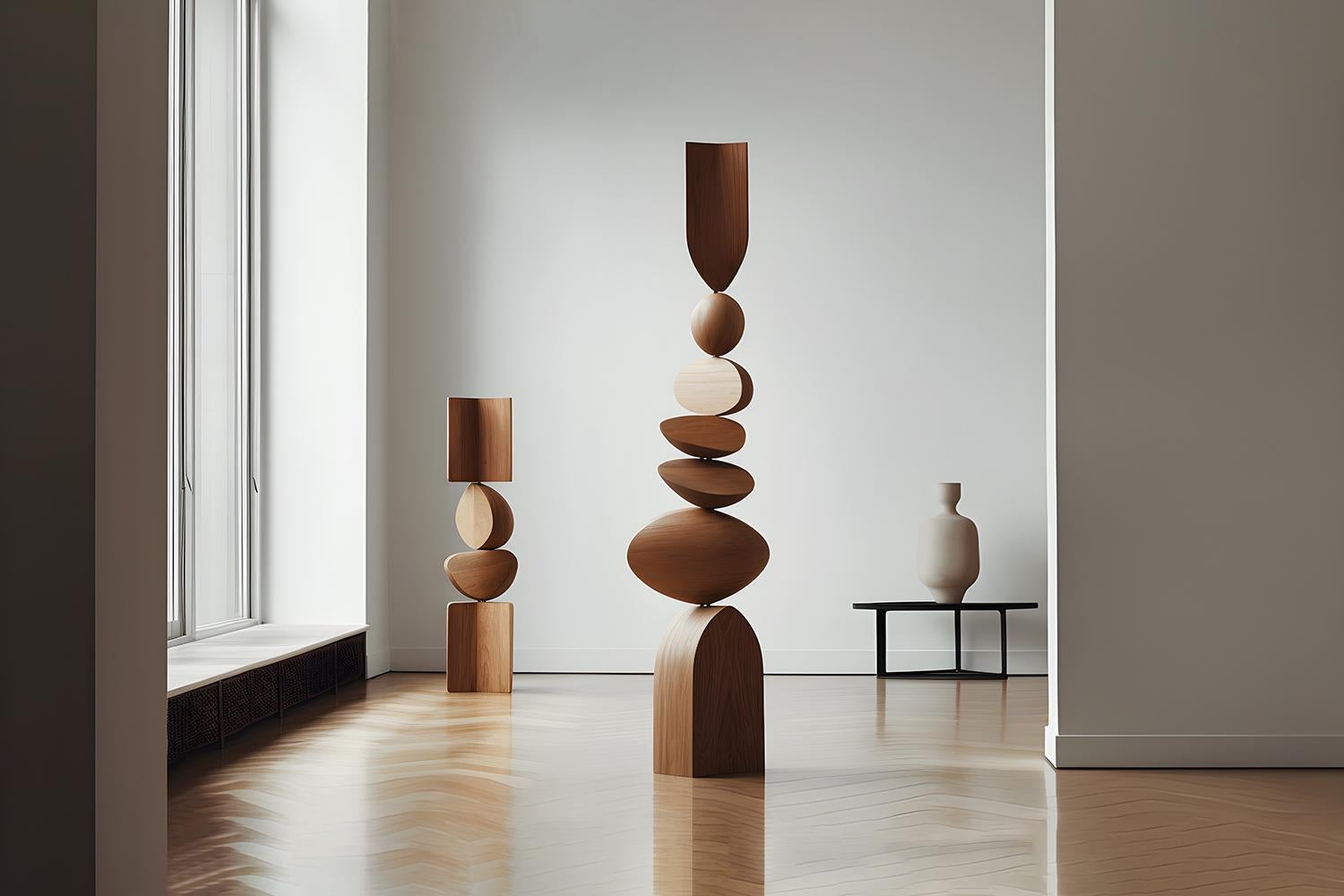 Hardwood Standing Serene Totem Still Stand No22: Crafted by Joel Escalona For Sale