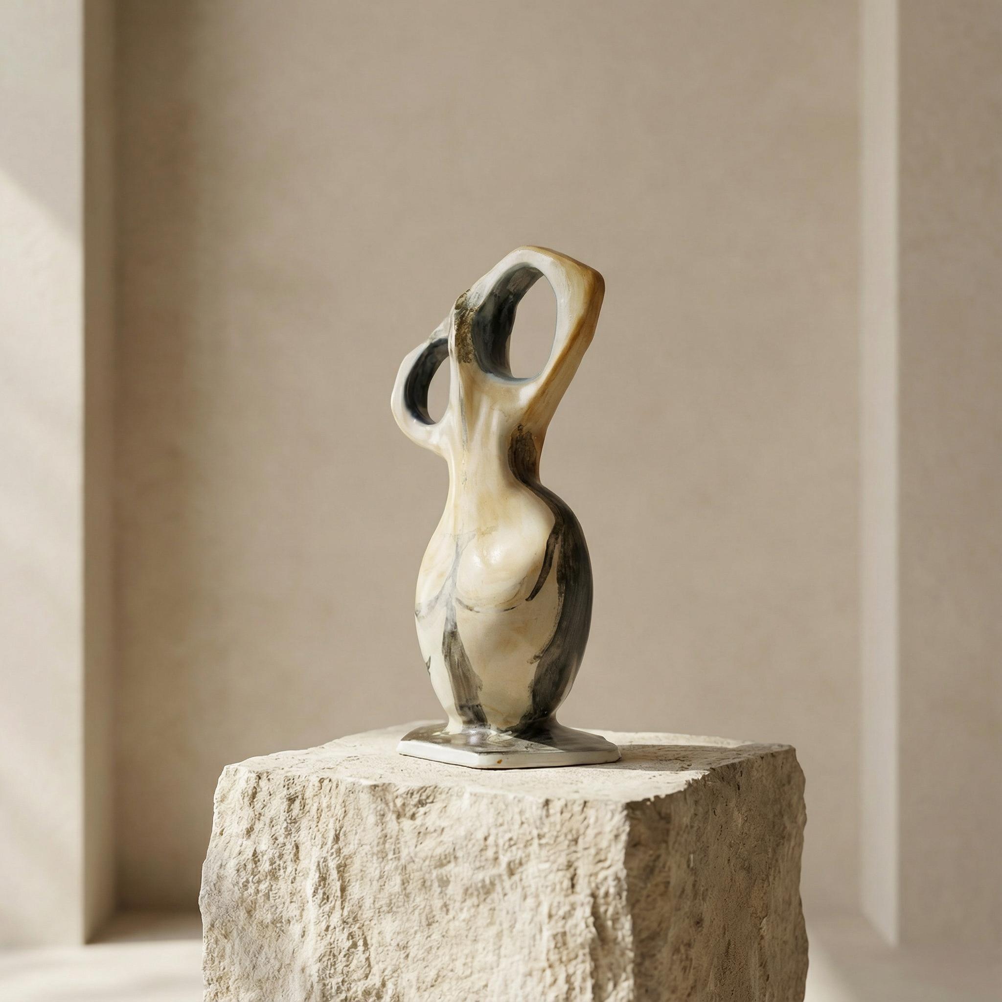 Européen Sculpture biomorphique en céramique de forme féminine Vase Style moderne Europe 20e siècle en vente