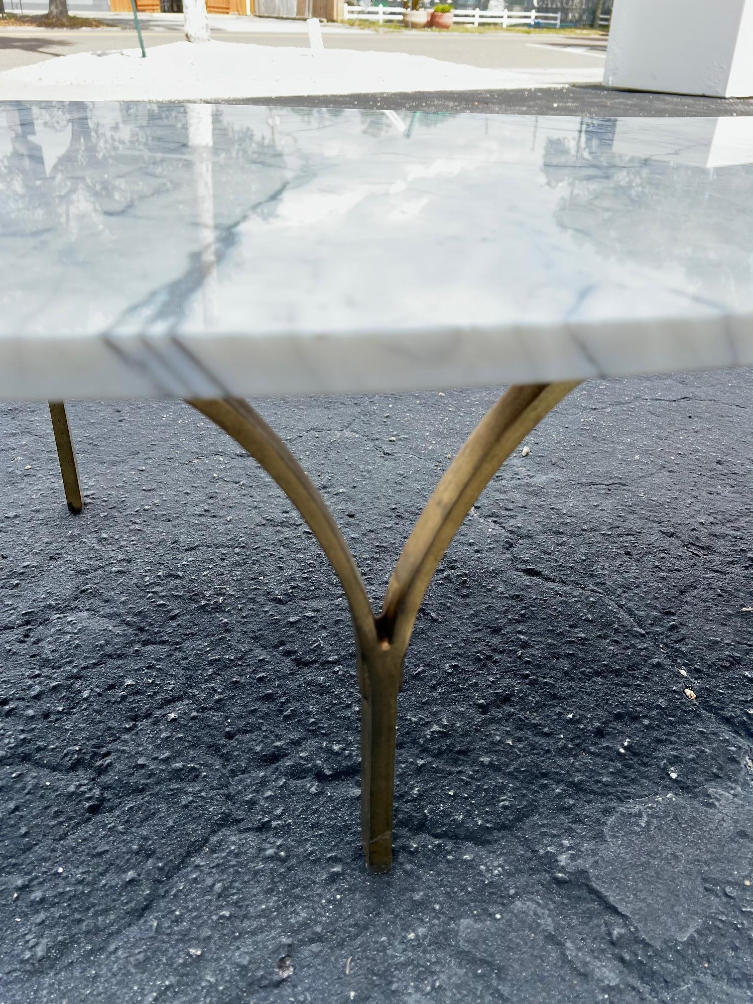 Biomorphic Coffee Table With Italian Marble Top  For Sale 9