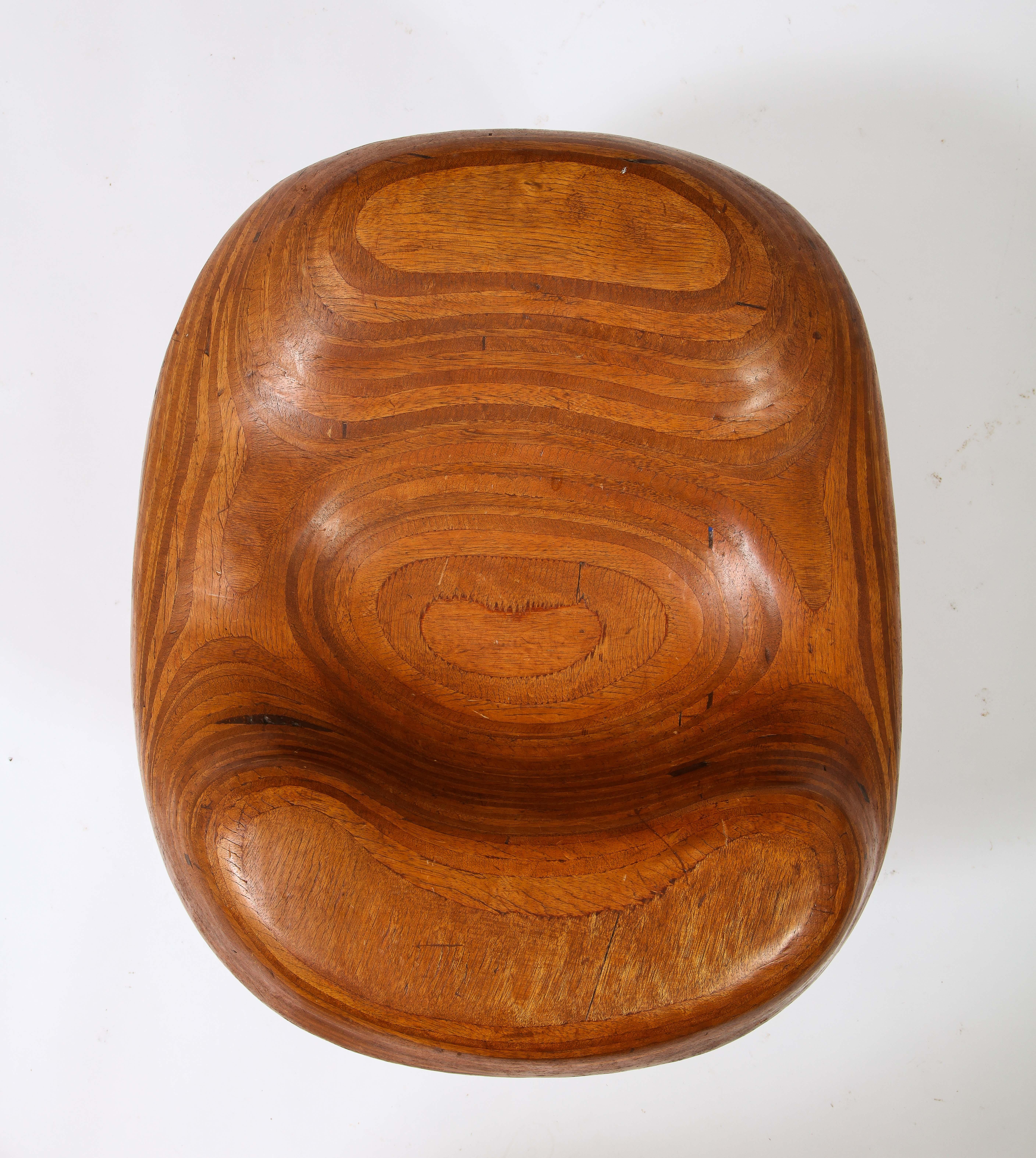 Denis Cospen Biomorphic Stool in Laminated Wood, France 1960's For Sale 7