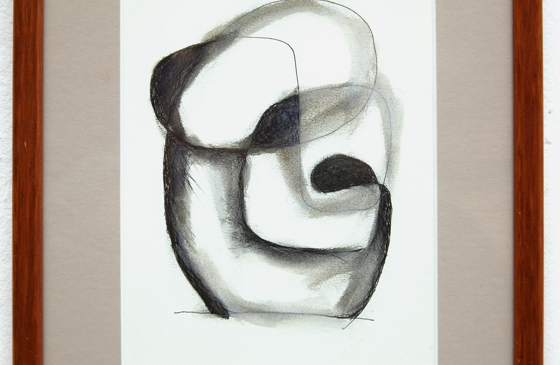 „Biomorphe Zeichnung 0001“ – Tinte auf Papier von David Nobaru im Zustand „Gut“ im Angebot in Barcelona, Barcelona