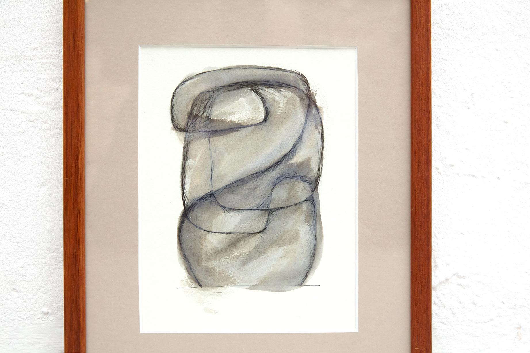 'Biomorphic Drawing 0002' - Ink on Paper by David Nobaru In Good Condition For Sale In Barcelona, Barcelona