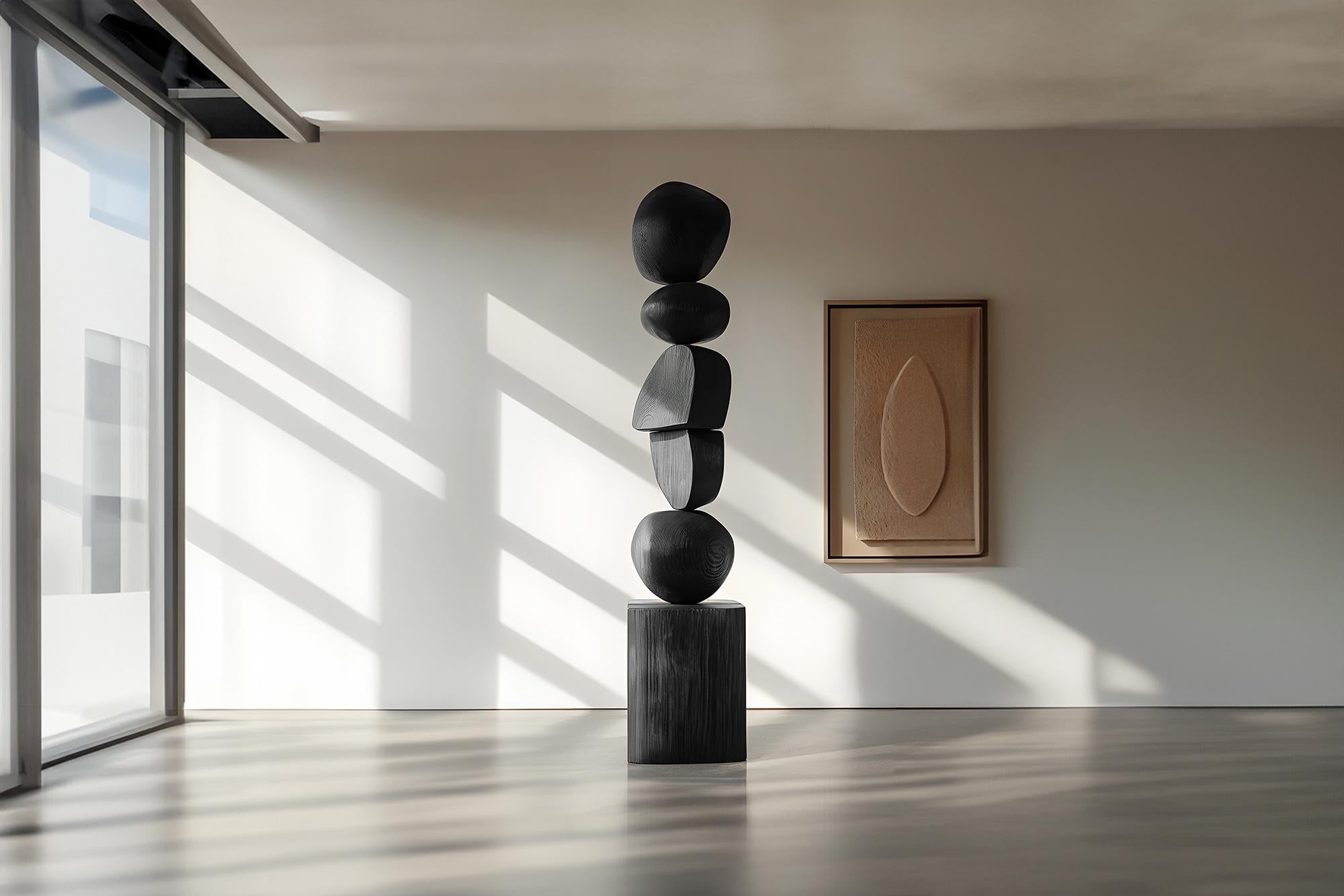 Mexican Biomorphic Elegance, Black Solid Wood by NONO, Still Stand No83 For Sale