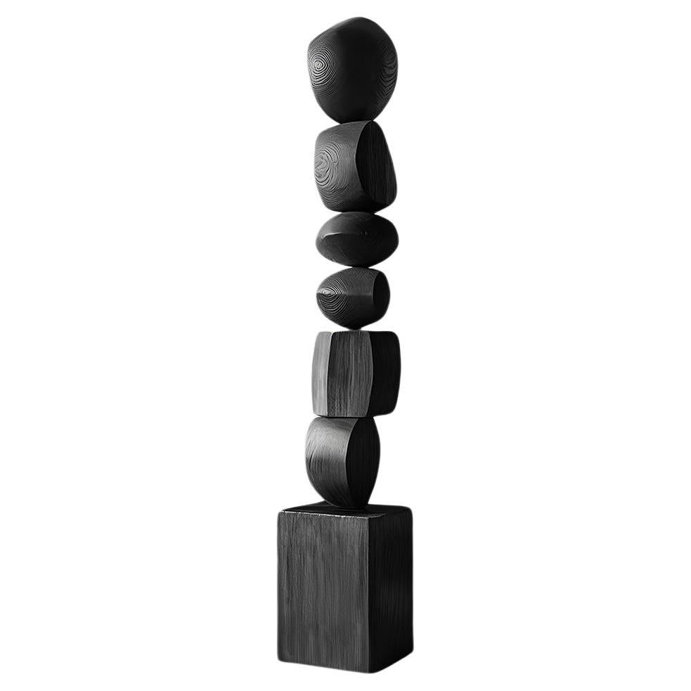 Biomorphic Elegance, Black Solid Wood by NONO, Still Stand No83 For Sale