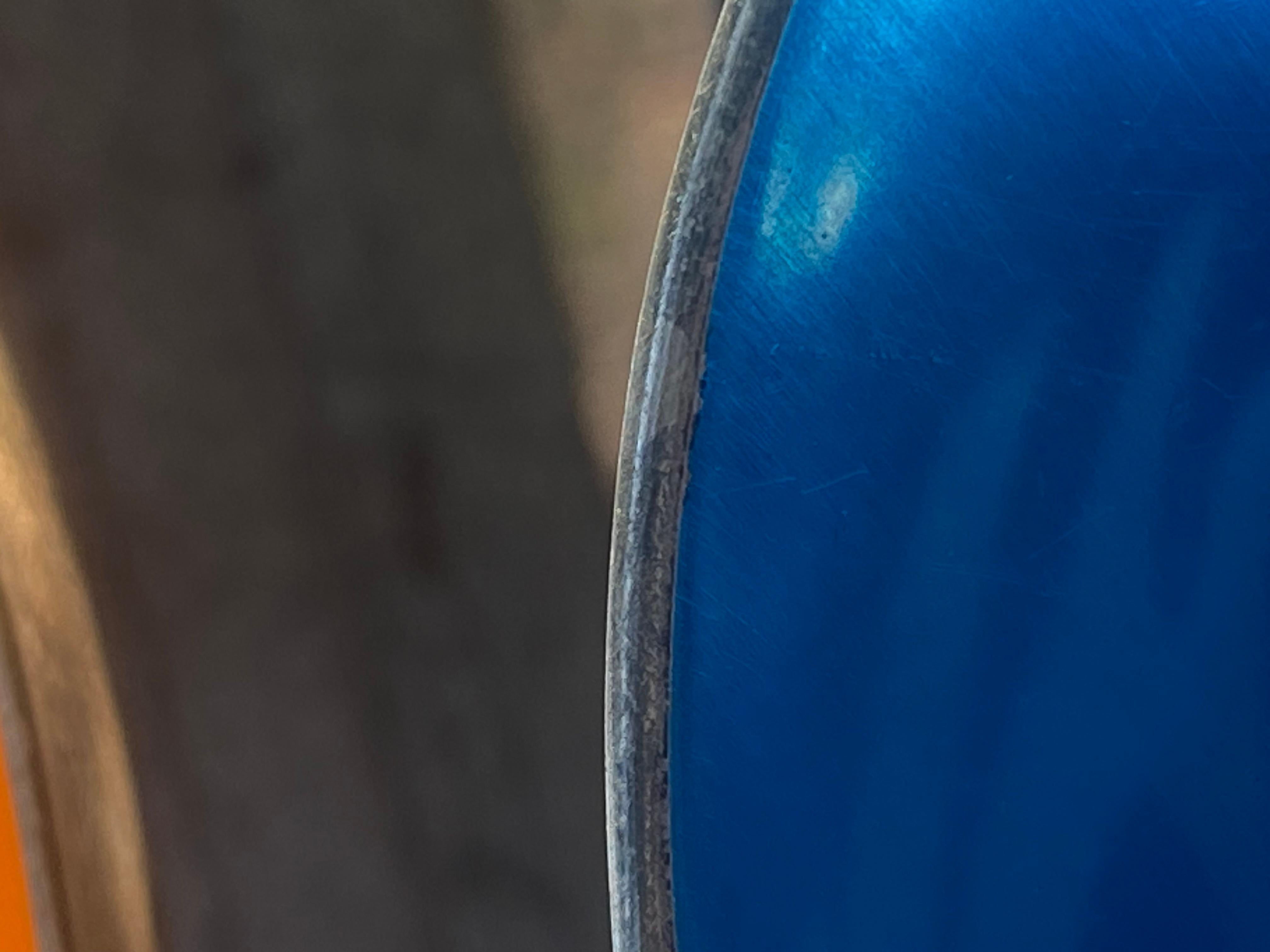 Biomorphic Enameled Silverplate Bowls on Tripod Legs (Denmark), A Pair For Sale 6