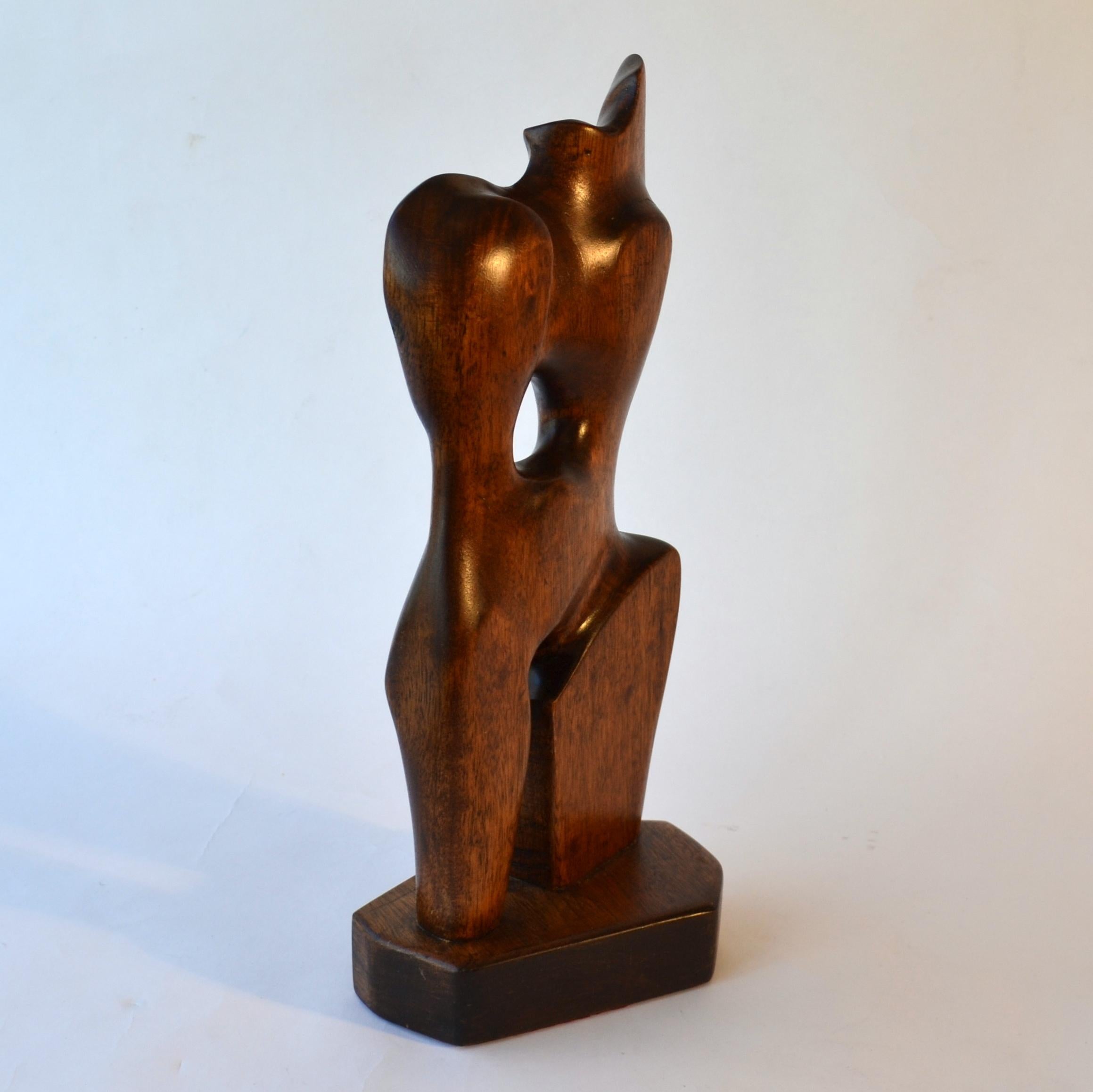 Hand-Carved Biomorphic Female Torso Sculpture Hand Carved in Mahogany