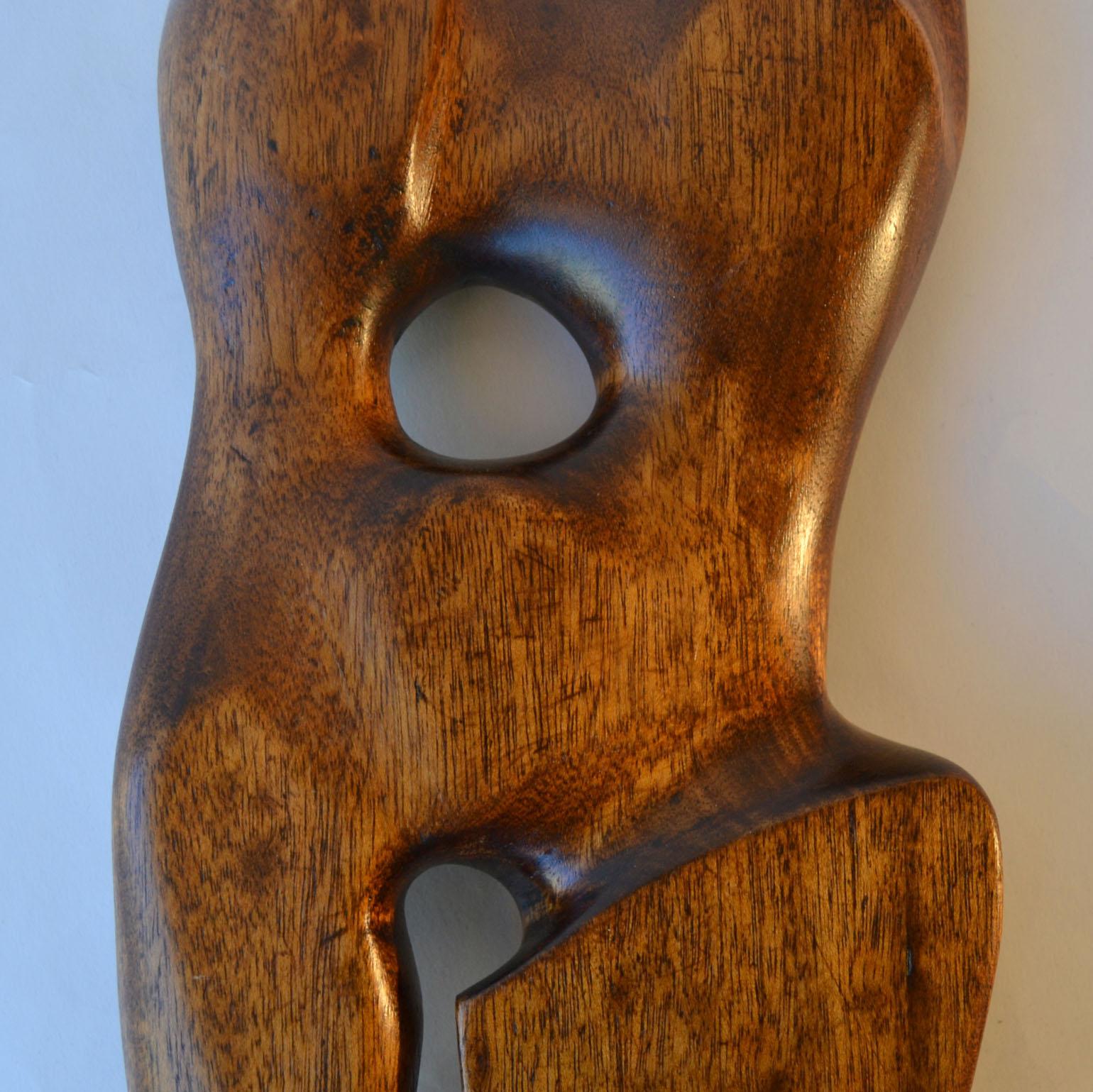 Biomorphic Female Torso Sculpture Hand Carved in Mahogany 1