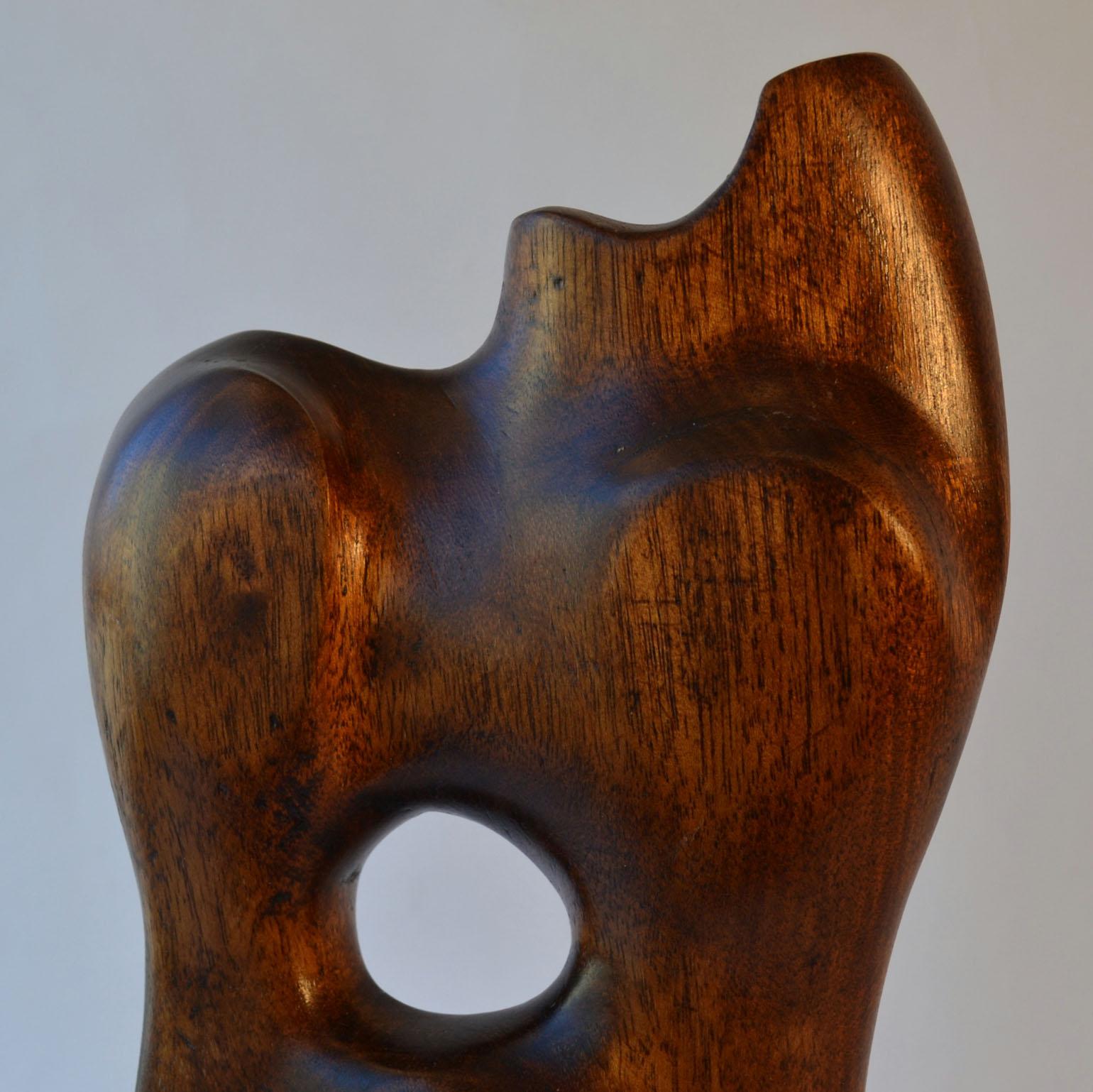 Biomorphic Female Torso Sculpture Hand Carved in Mahogany 2