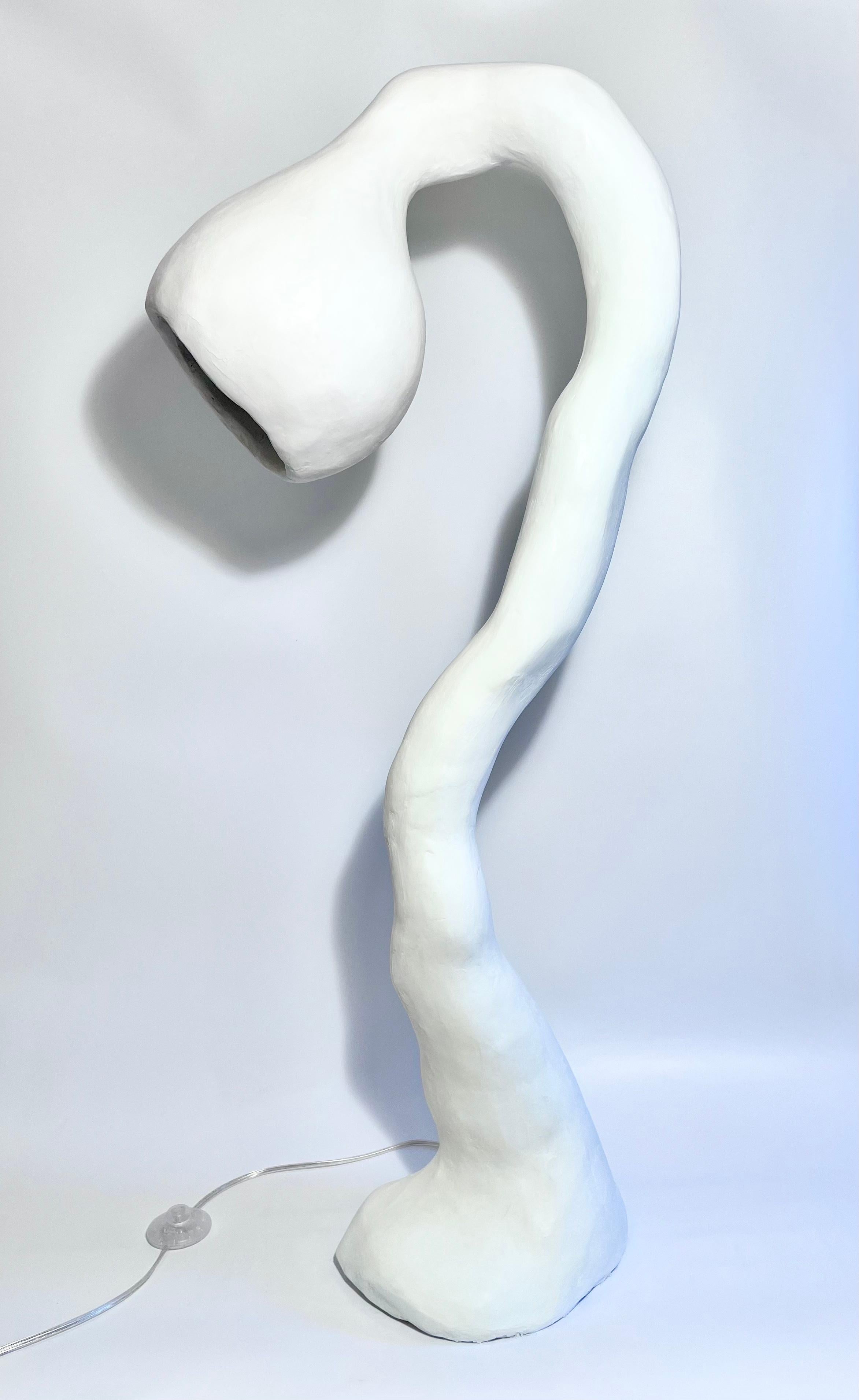 Biomorphic Floor Lamp N.4 by Studio Chora, Standing Light, White Stone, In Stock In New Condition For Sale In Albuquerque, NM