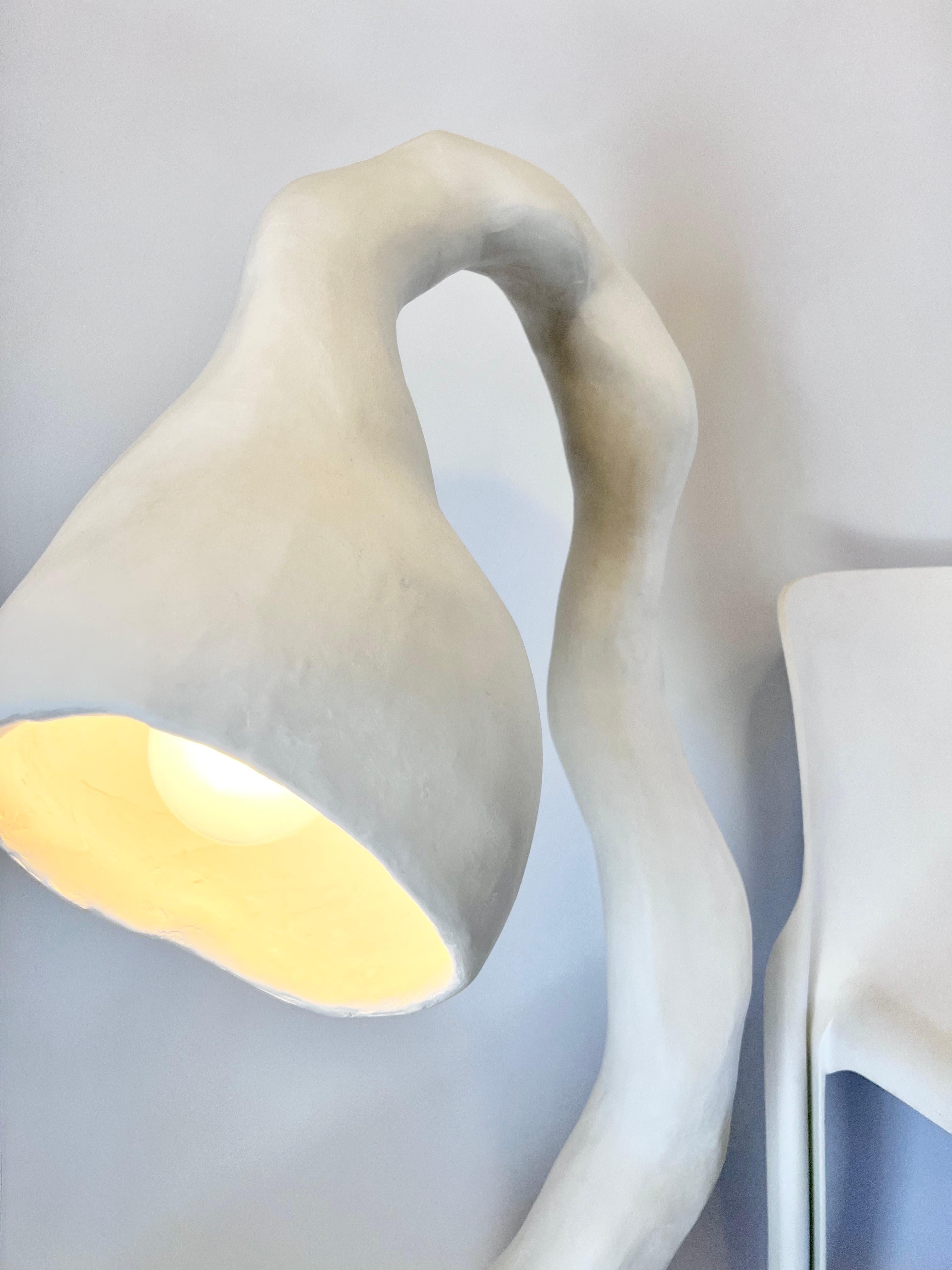 Biomorphic Floor Lamp N.5 by Studio Chora, Standing Light, White Stone, In Stock For Sale 2