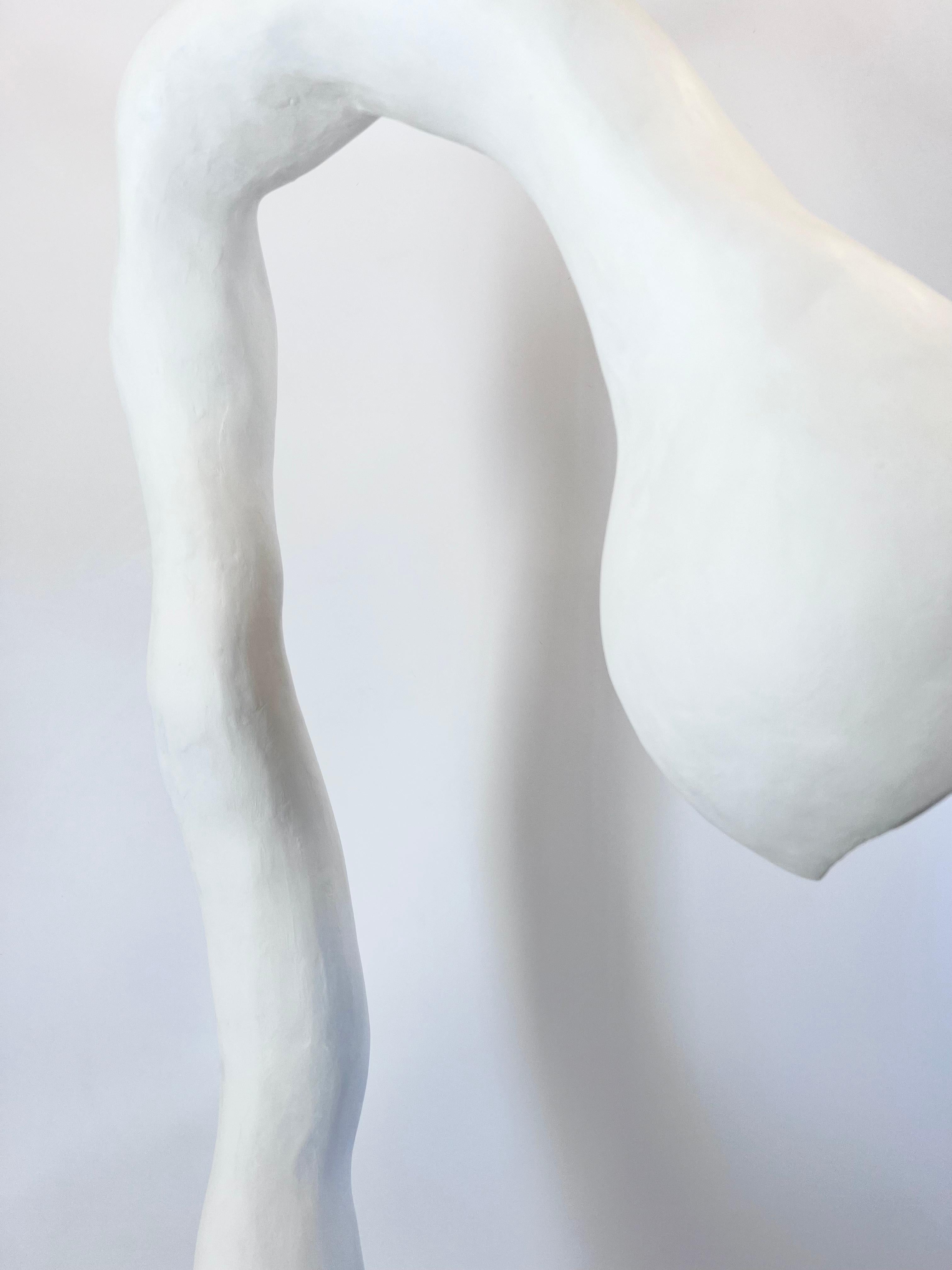 Organic Modern Biomorphic Floor Lamp N.5 by Studio Chora, Standing Light, White Stone, In Stock For Sale