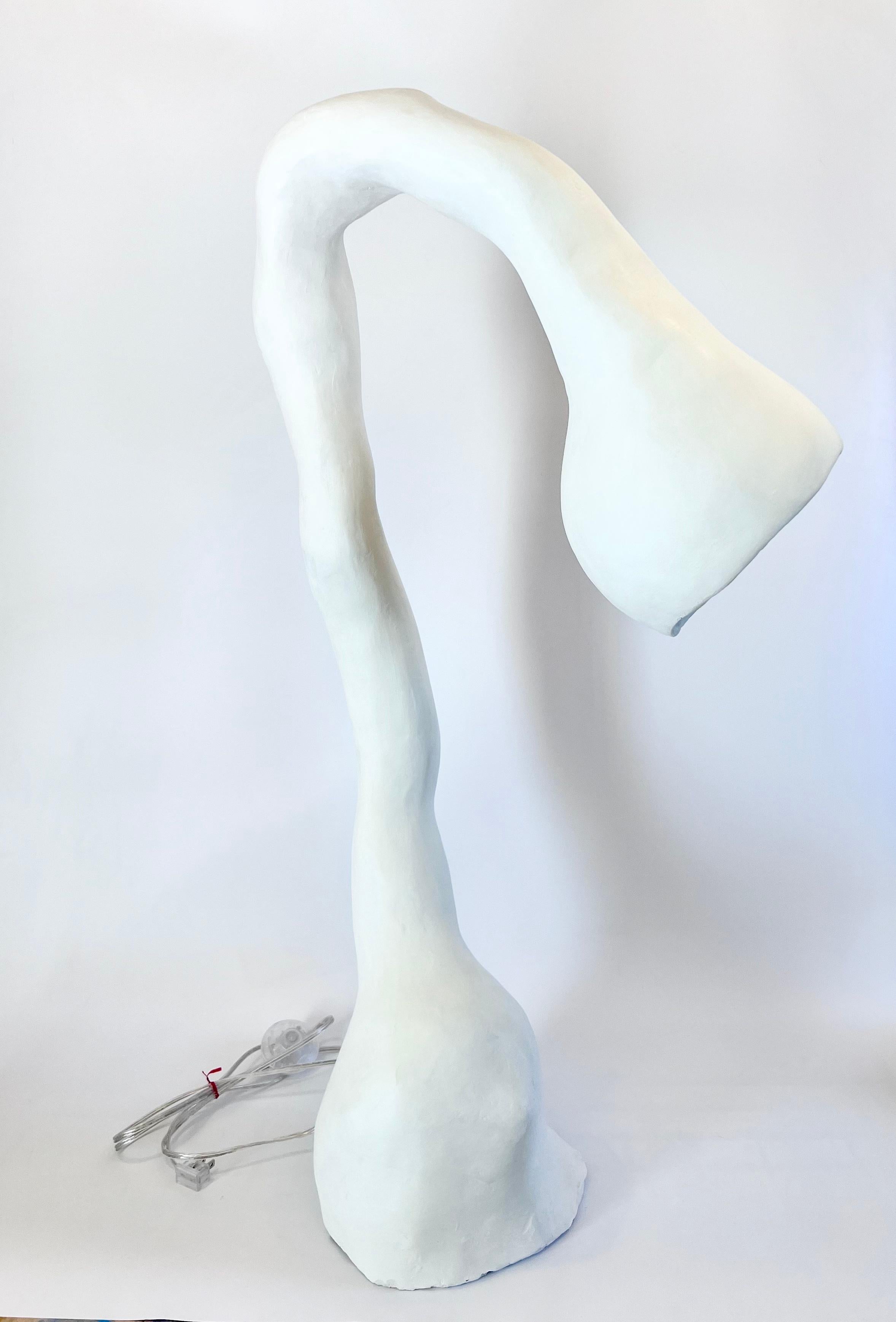 American Biomorphic Floor Lamp N.5 by Studio Chora, Standing Light, White Stone, In Stock For Sale