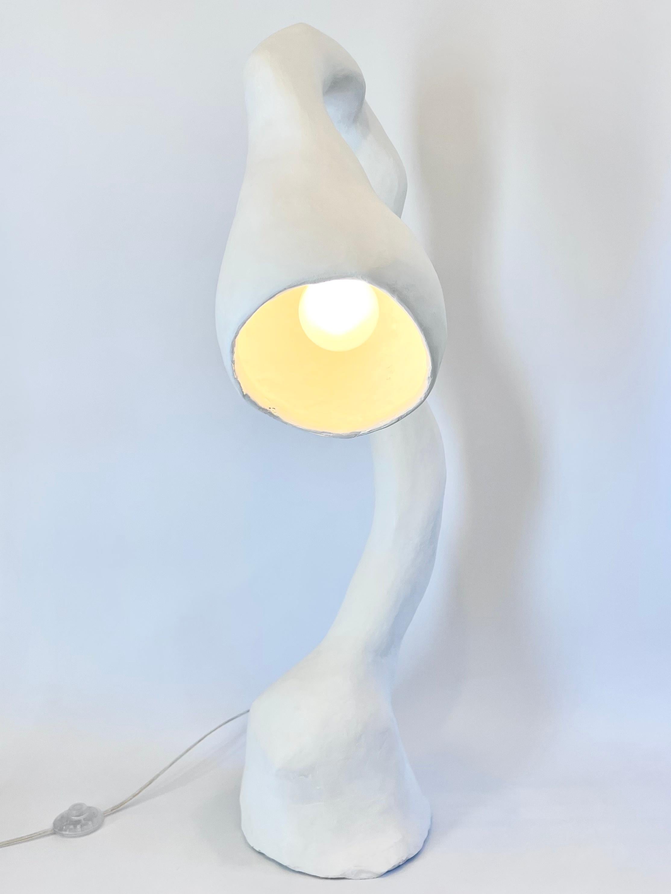 Biomorphic Floor Lamp N.5 by Studio Chora, Standing Light, White Stone, In Stock In New Condition For Sale In Albuquerque, NM
